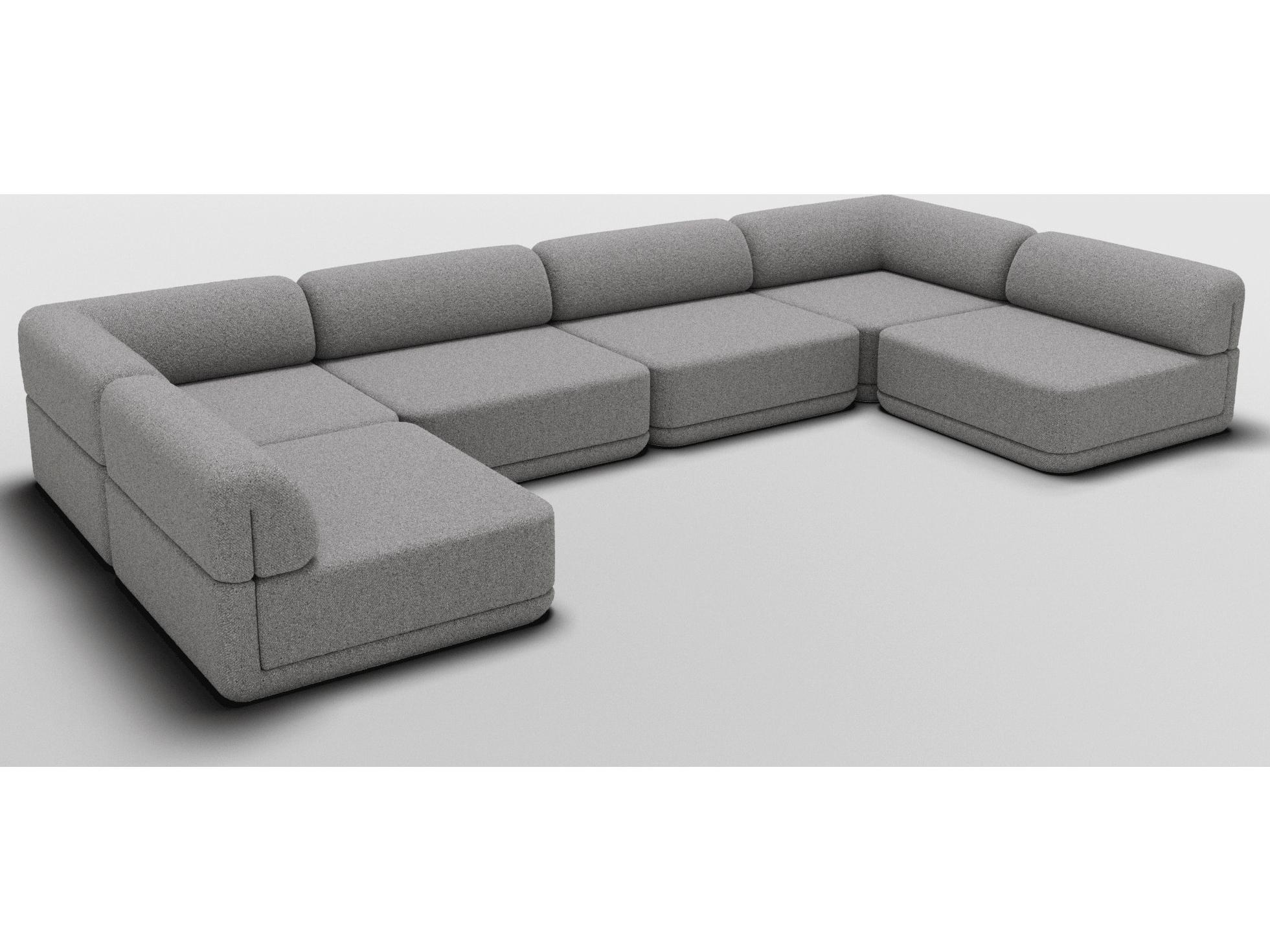 Bend Goods Cube Gray Upholstered Sectional Sofa