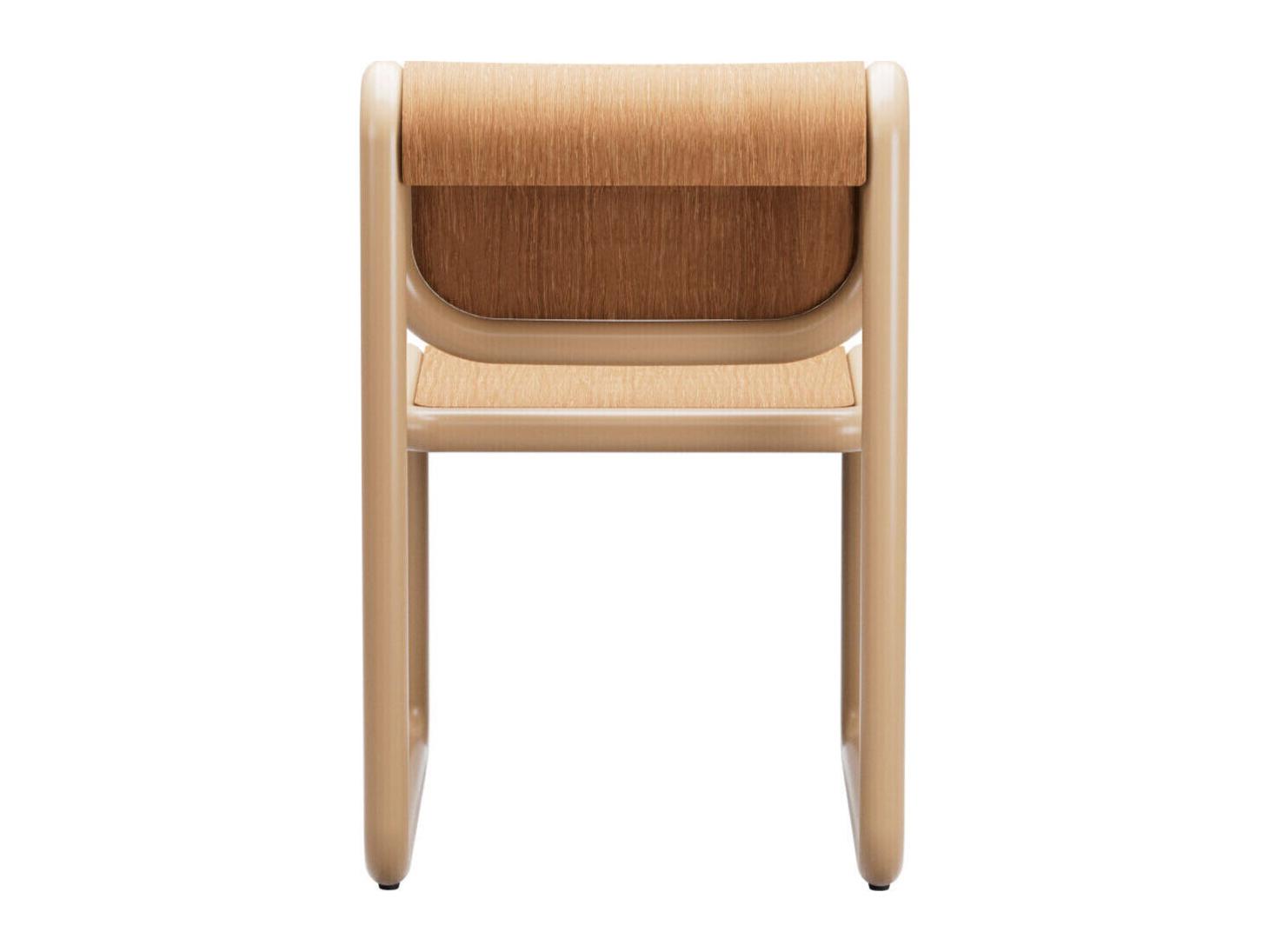 Bend Goods Tube Plywood Brown Armless Dining Chair