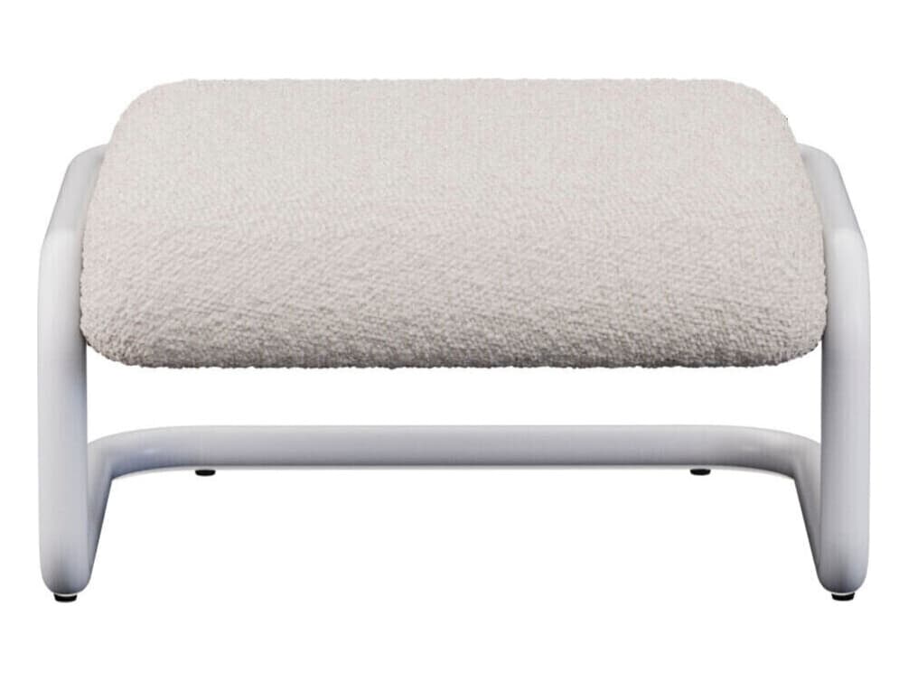 Bend Goods Tube White Frame With Boucle Fabric Upholstered Ottoman