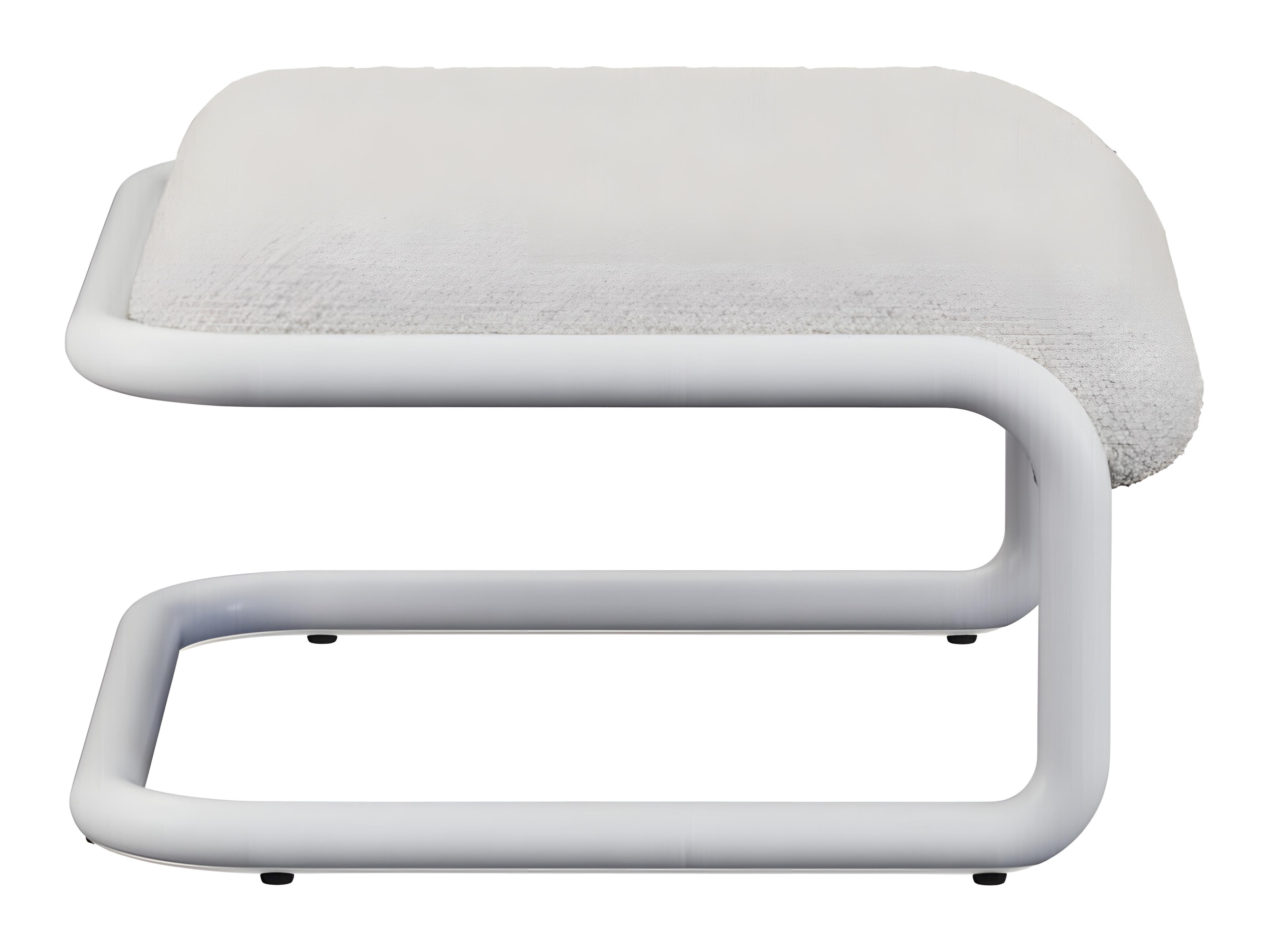 Bend Goods Tube White Frame With Boucle Fabric Upholstered Ottoman