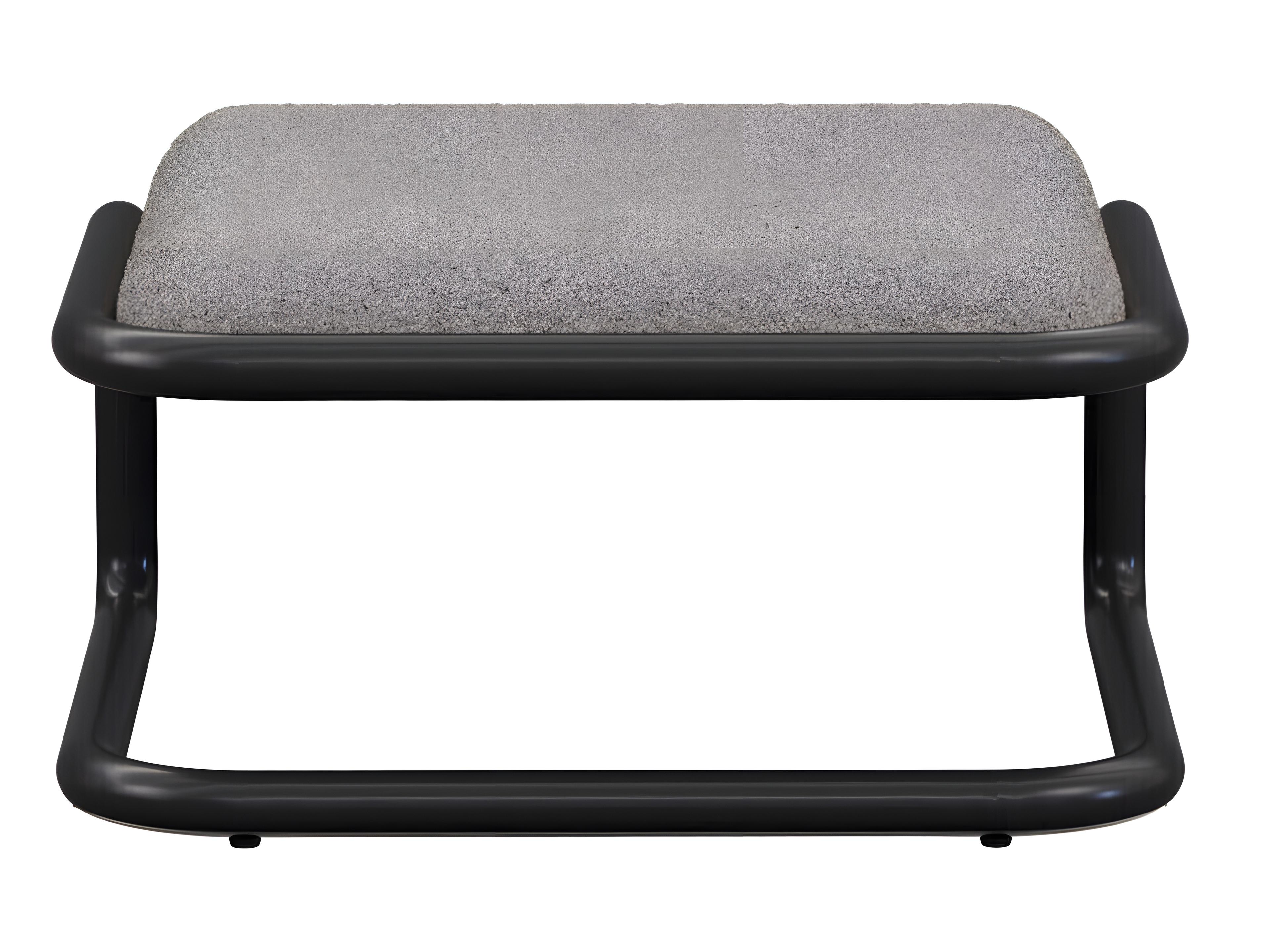 Bend Goods Tube Black Frame With Grey Boucle Fabric Upholstered Ottoman