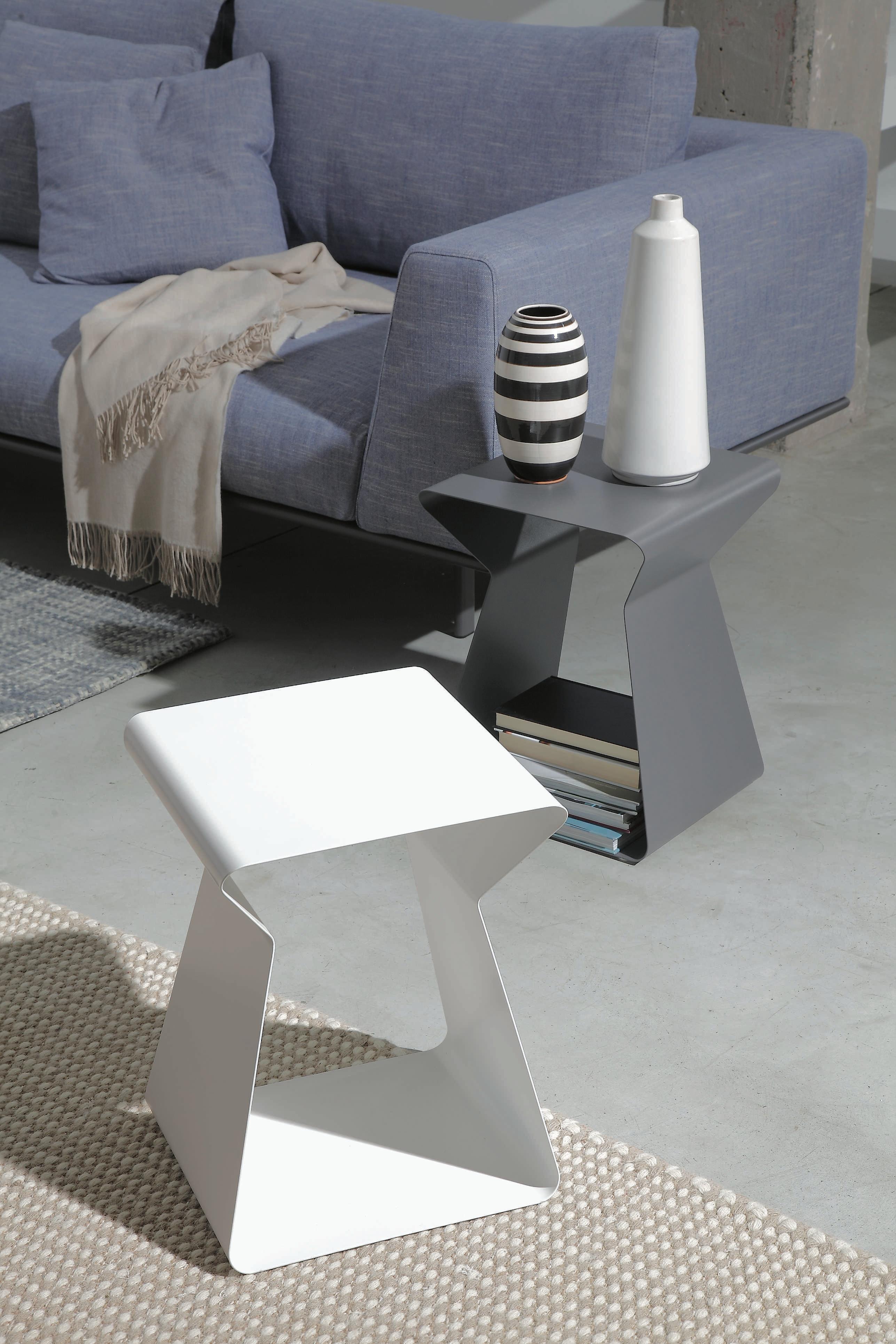 Bontempi Casa Kito Rectangular Metal White End Table