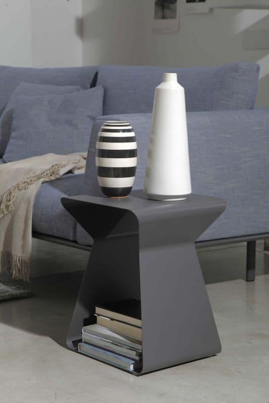 Bontempi Casa Kito Rectangular Metal Anthracite End Table