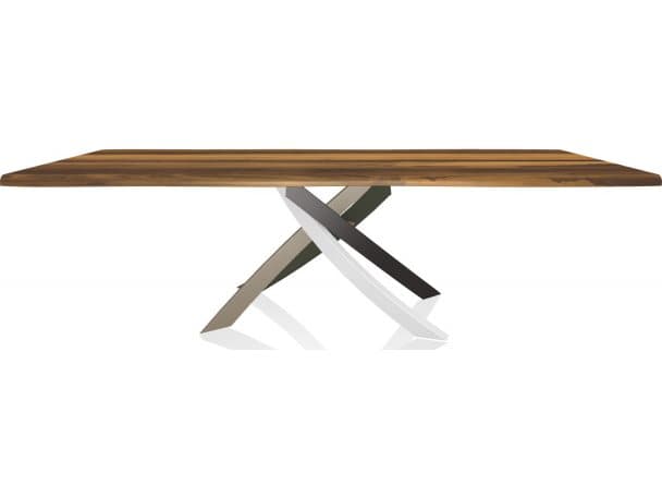 Bontempi Casa Artistico Rectangular Wood Walnut Multicolor Elegant Dining Table