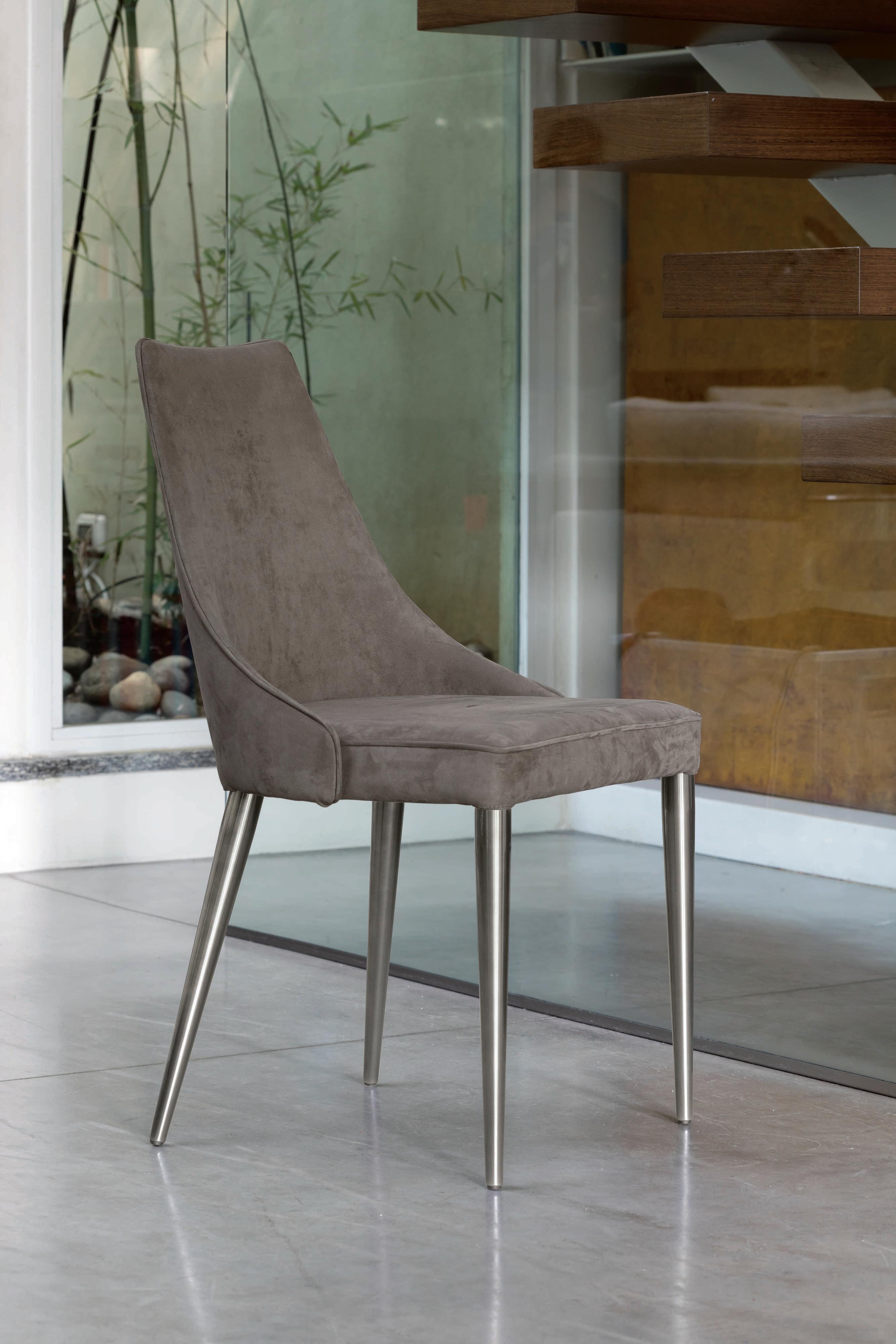 Bontempi Casa Clara Gray Upholstered Side Dining Chair