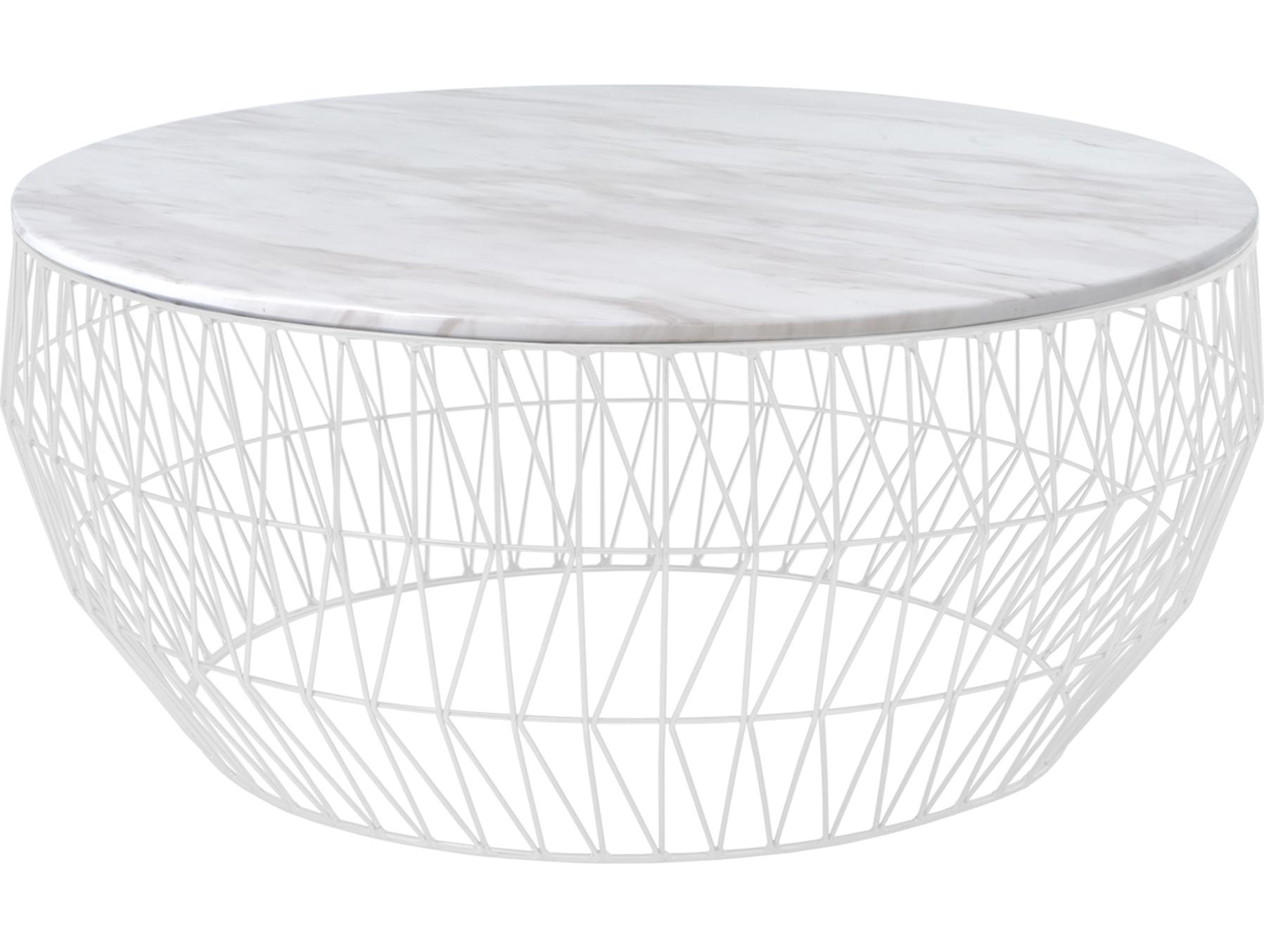 Bend Goods Outdoor Coffee Galvanized Iron White Round Table