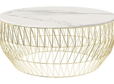 Bend Goods Outdoor Round Ceramic Stone Top in White