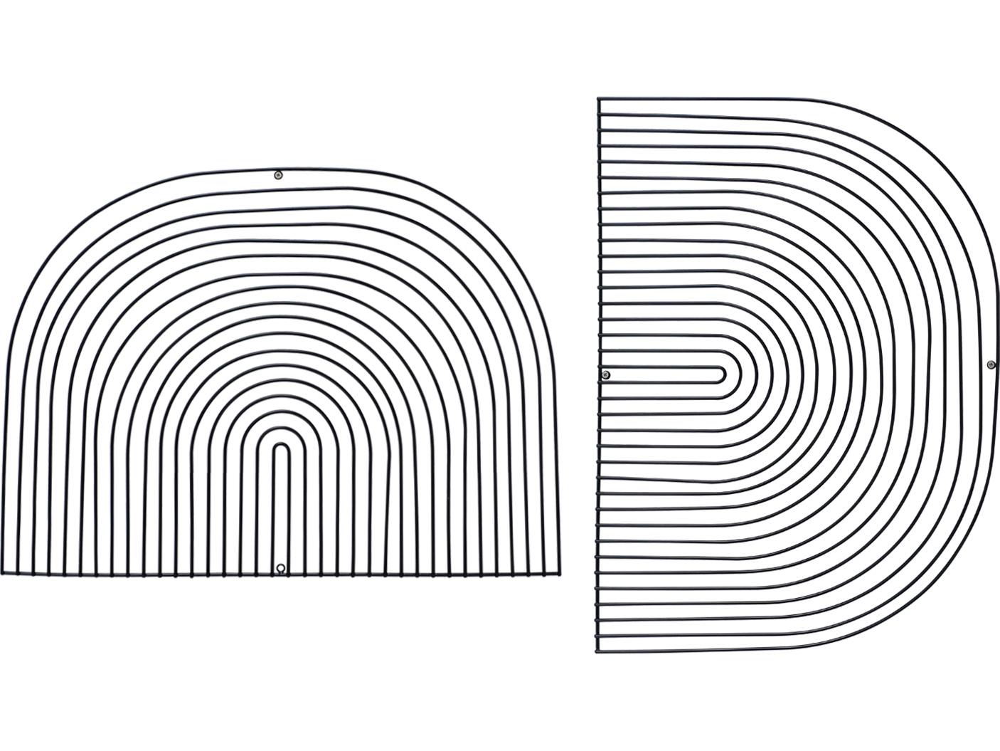 Bend Goods Outdoor Modular Galvanized Iron Black 24'' Curved Art Wall Decor