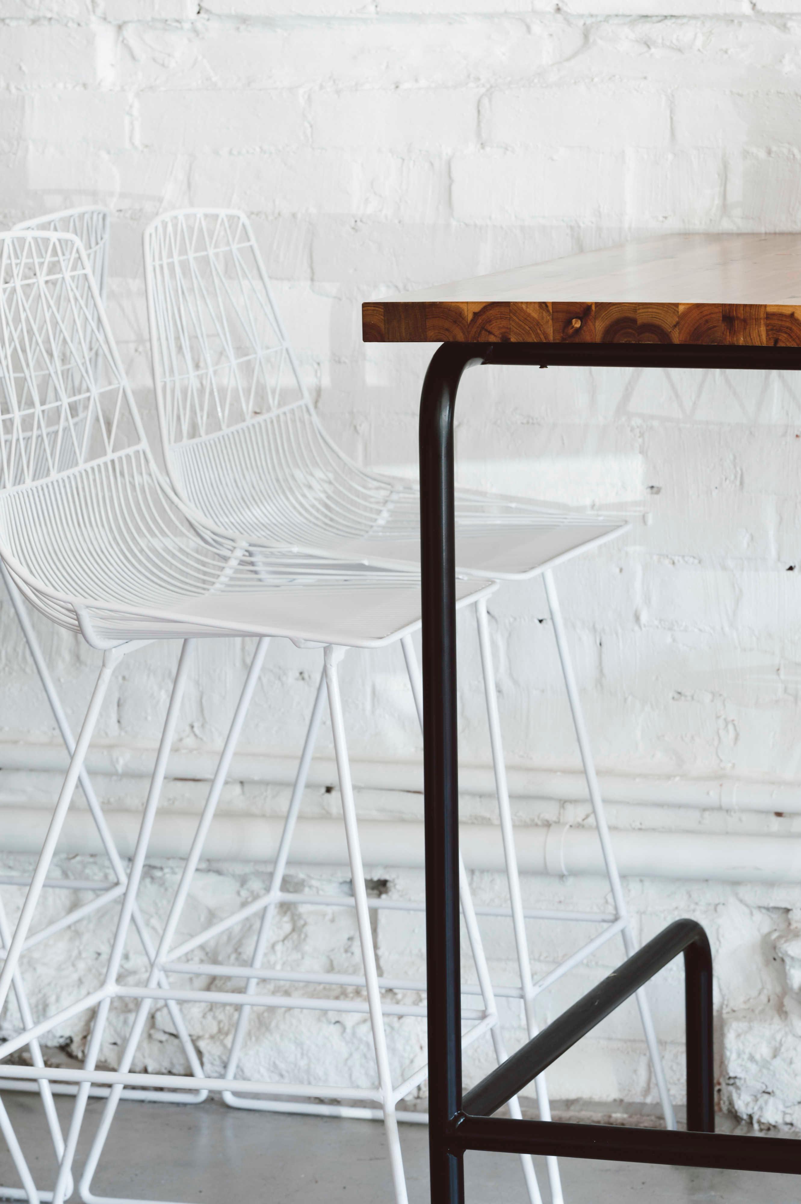 Bend Goods Outdoor Lucy Galvanized Iron White Bar Stool