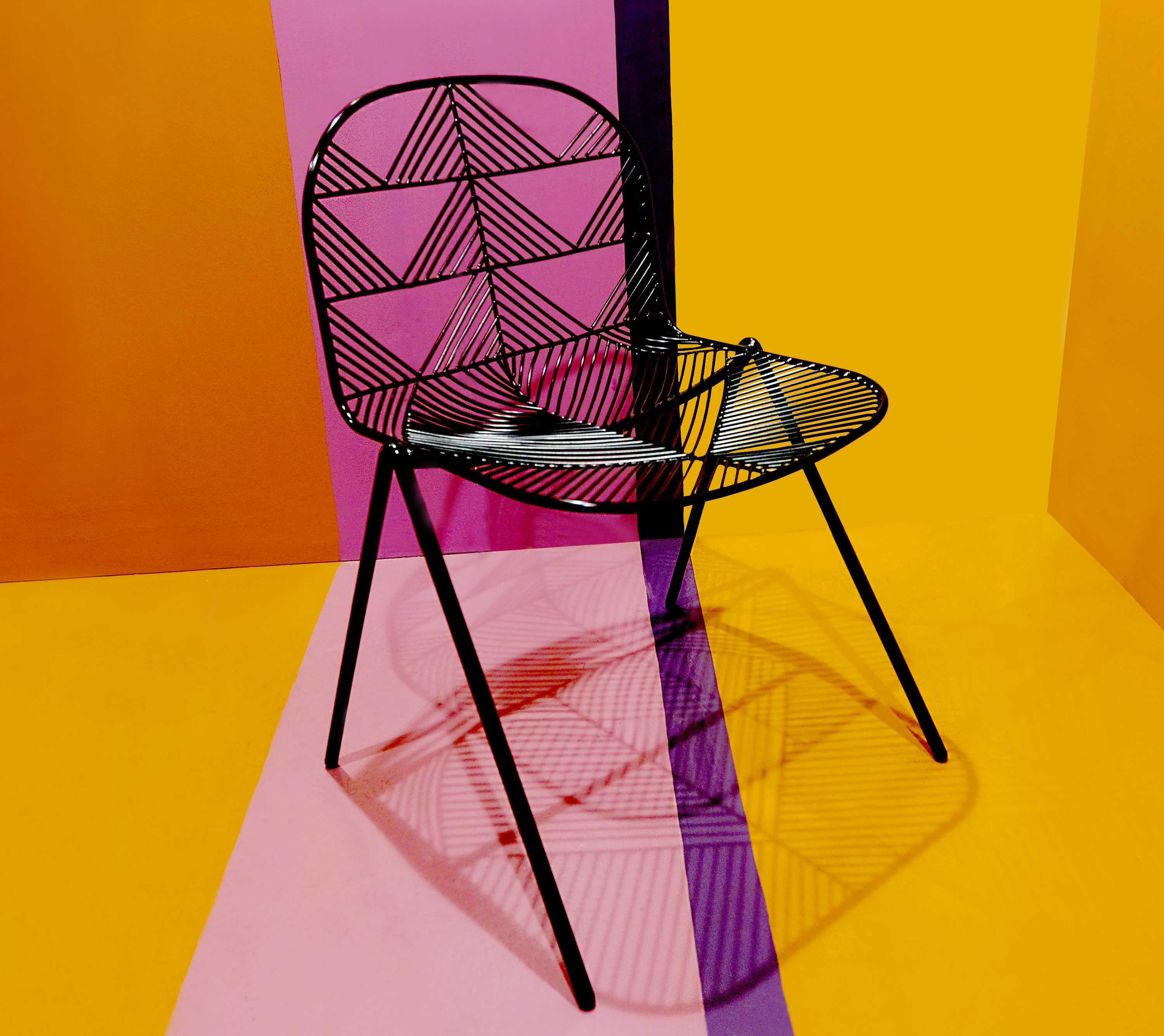 Bend Goods Outdoor Betty Galvanized Iron Black Dining Chair