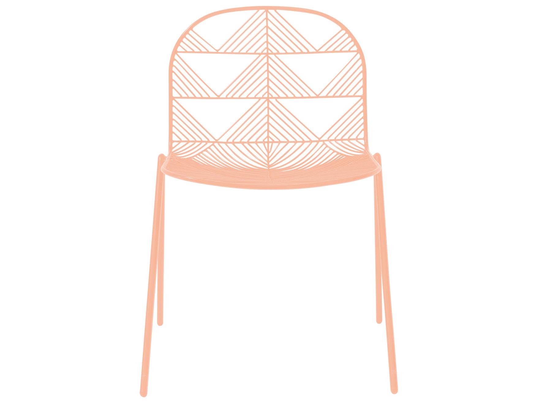 Bend Goods Outdoor Betty Galvanized Iron Peachy Pink Dining Chair