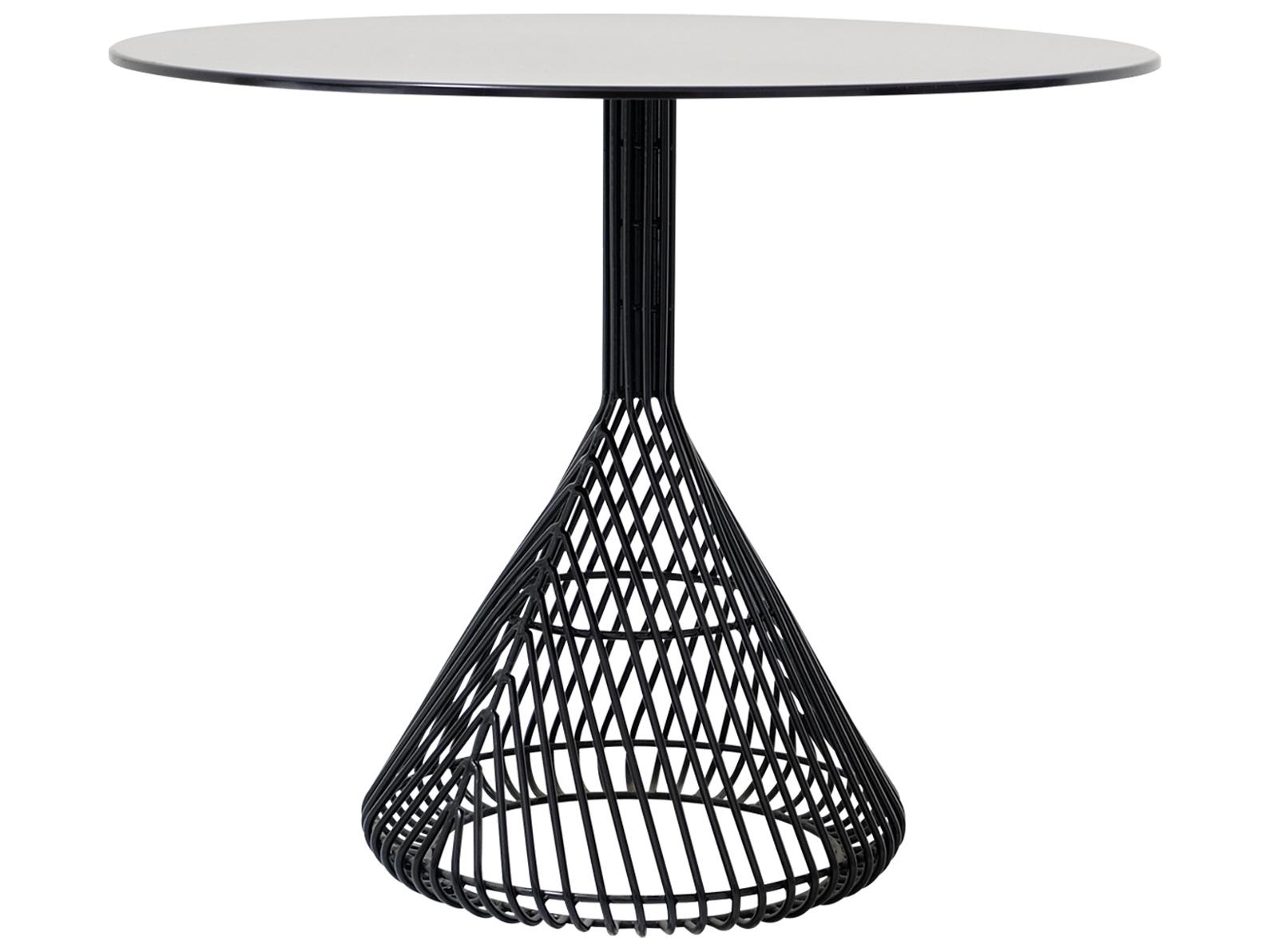 Bend Goods Outdoor Bistro Galvanized Iron Round Black Table
