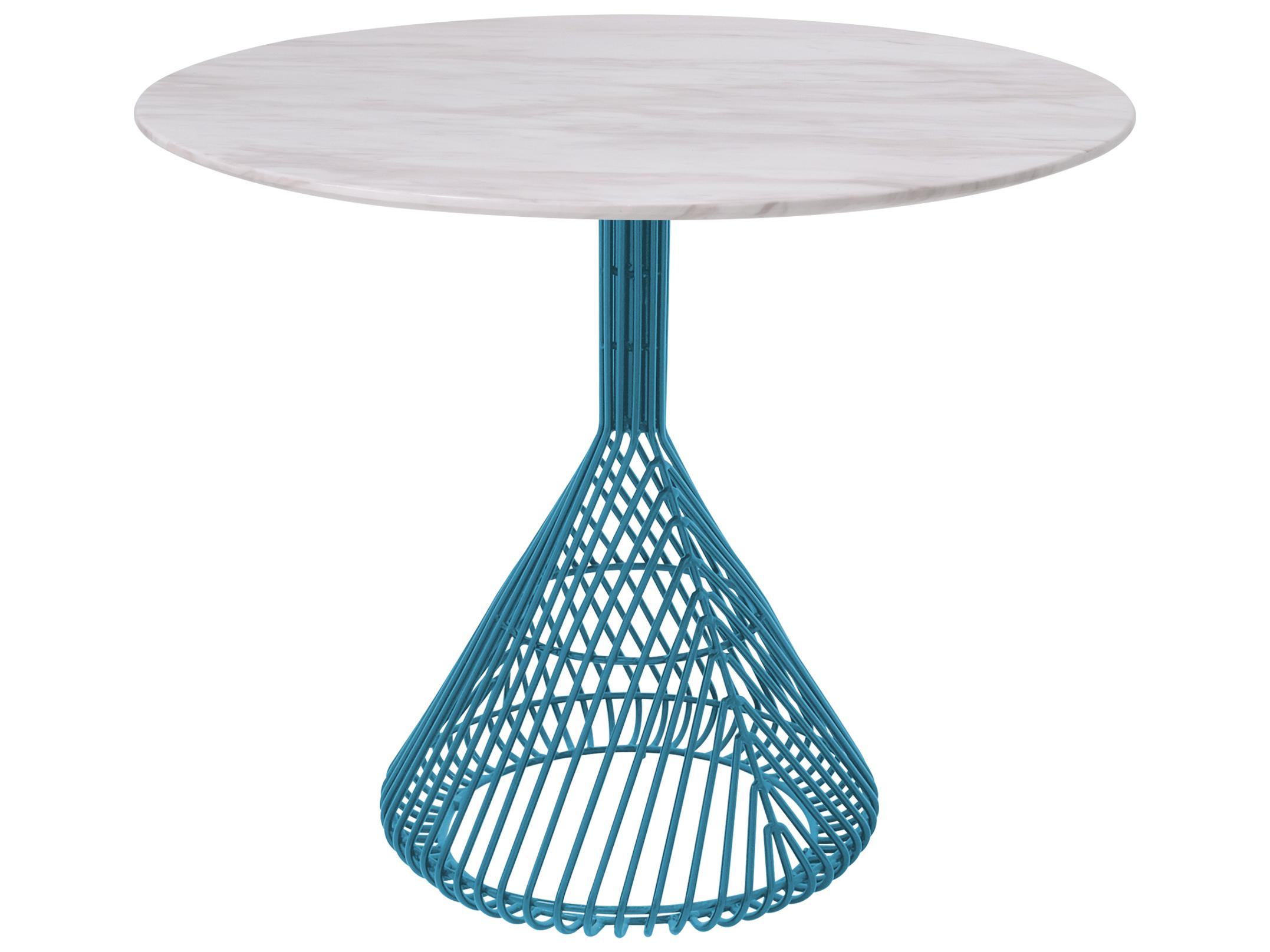 Bend Goods Outdoor Bistro Galvanized Iron Round Peacock Table