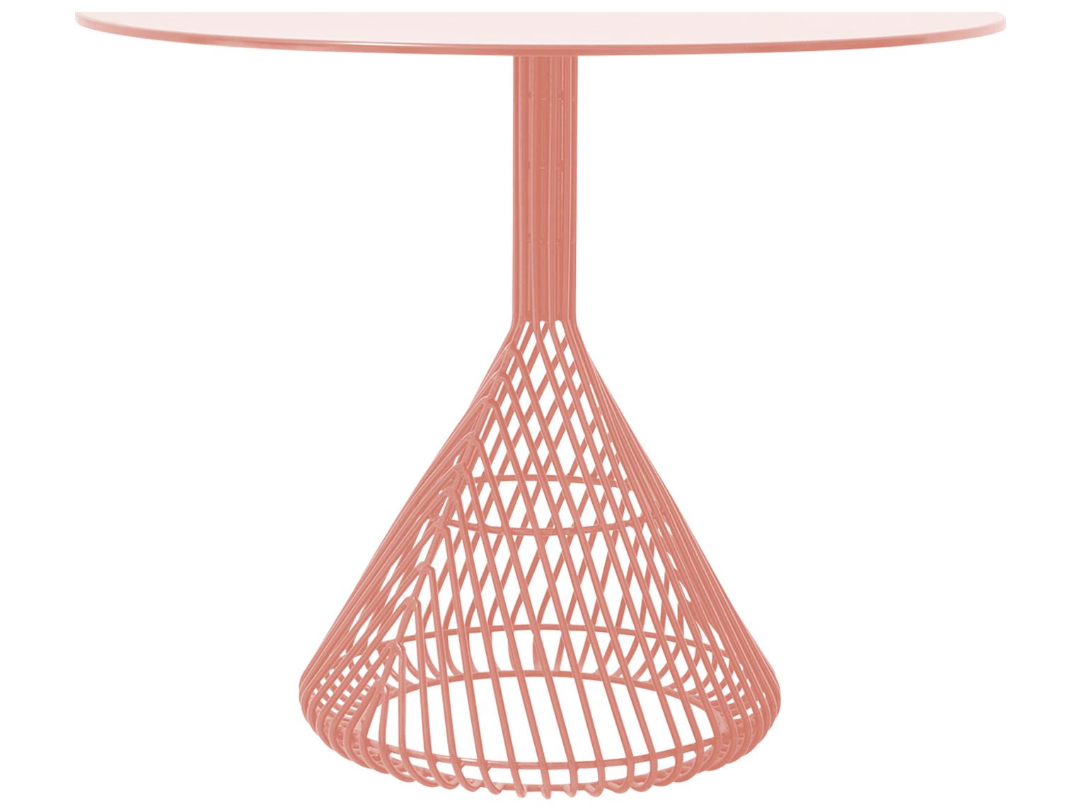 Bend Goods Outdoor Bistro Galvanized Iron Peachy Pink Round Table