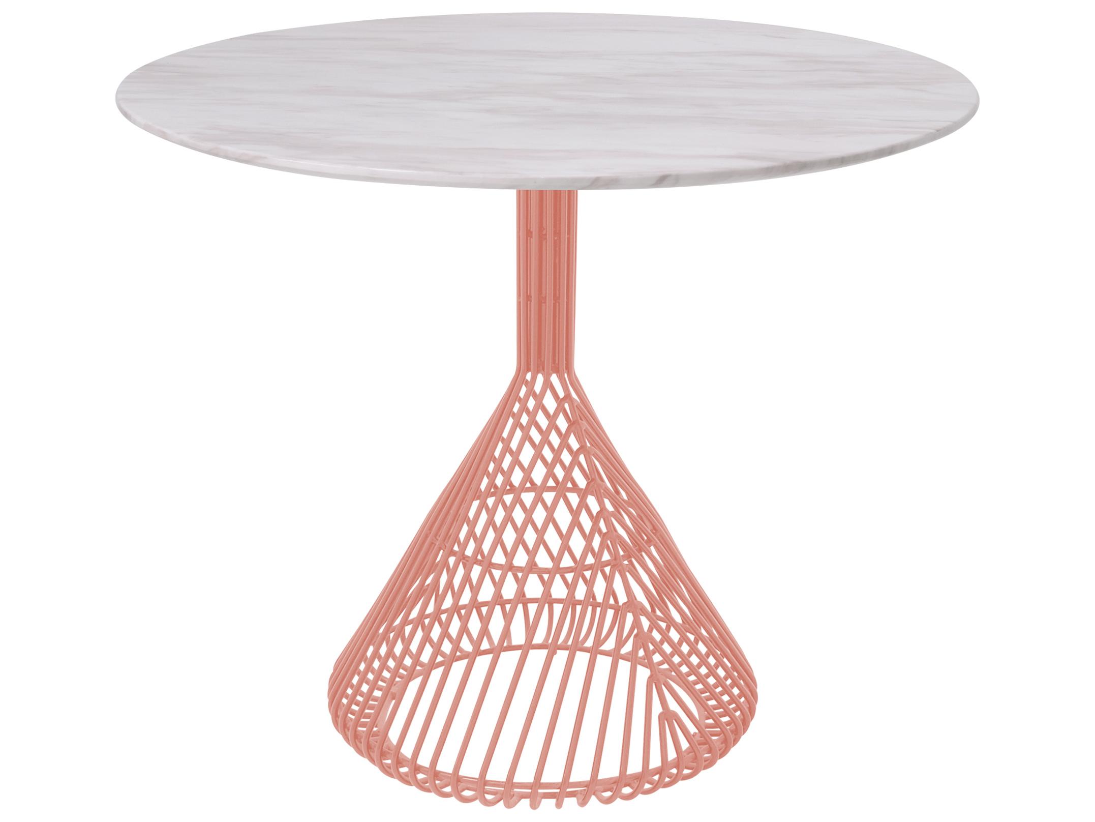 Bend Goods Outdoor Bistro Galvanized Iron Peachy Pink Round Table