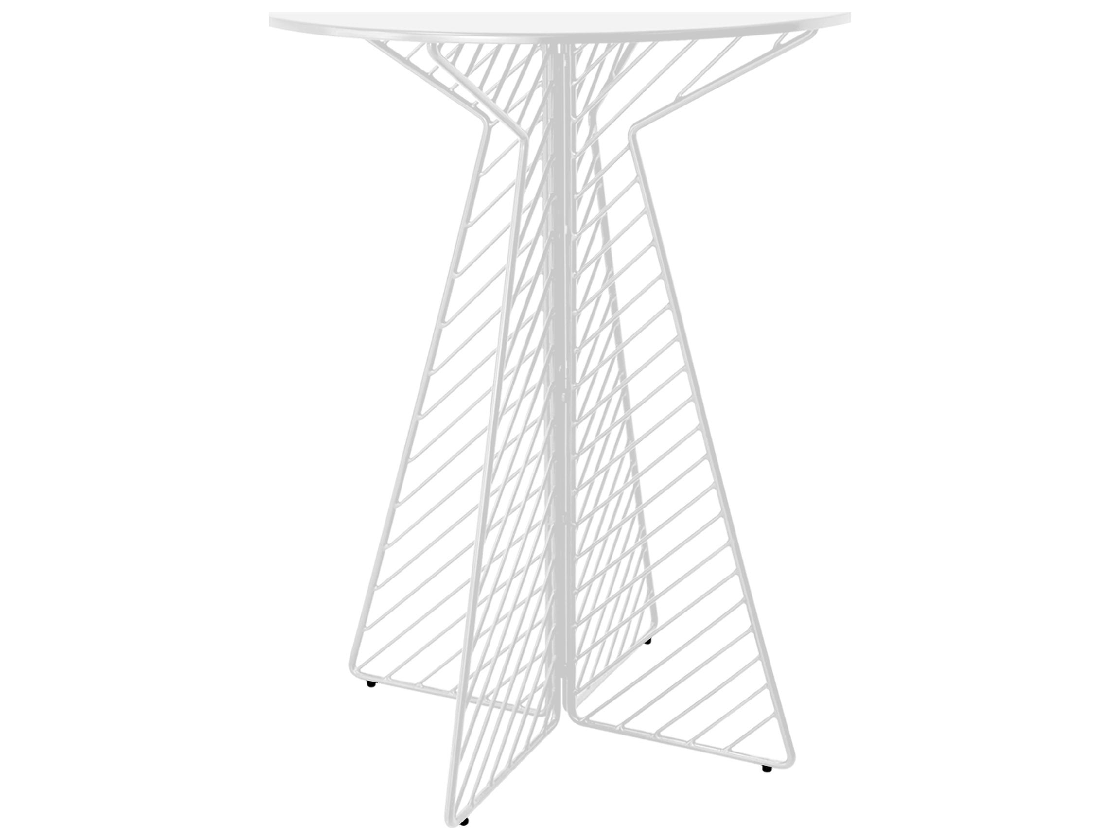 Bend Goods Outdoor Cafe Galvanized Iron White Round Bar Table