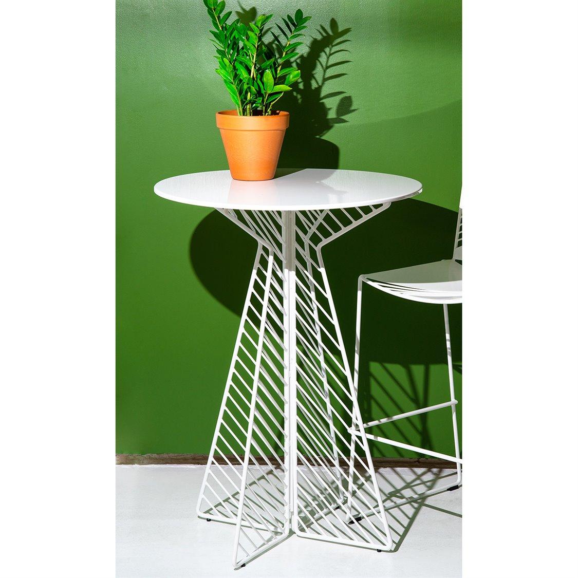 Bend Goods Outdoor Cafe Galvanized Iron White Round Bar Table