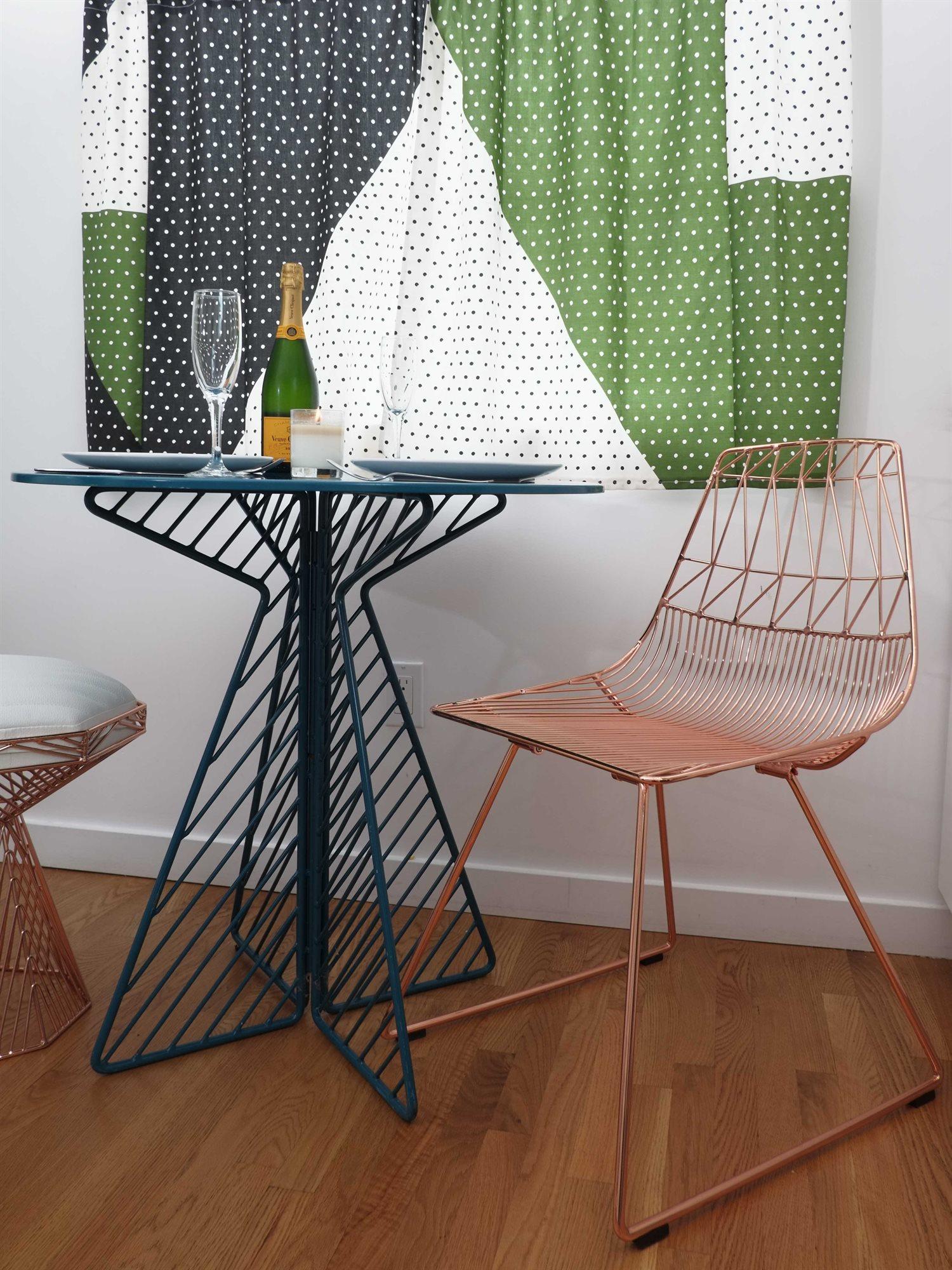 Bend Goods Outdoor Cafe Galvanized Iron Peacock Round Bistro Table