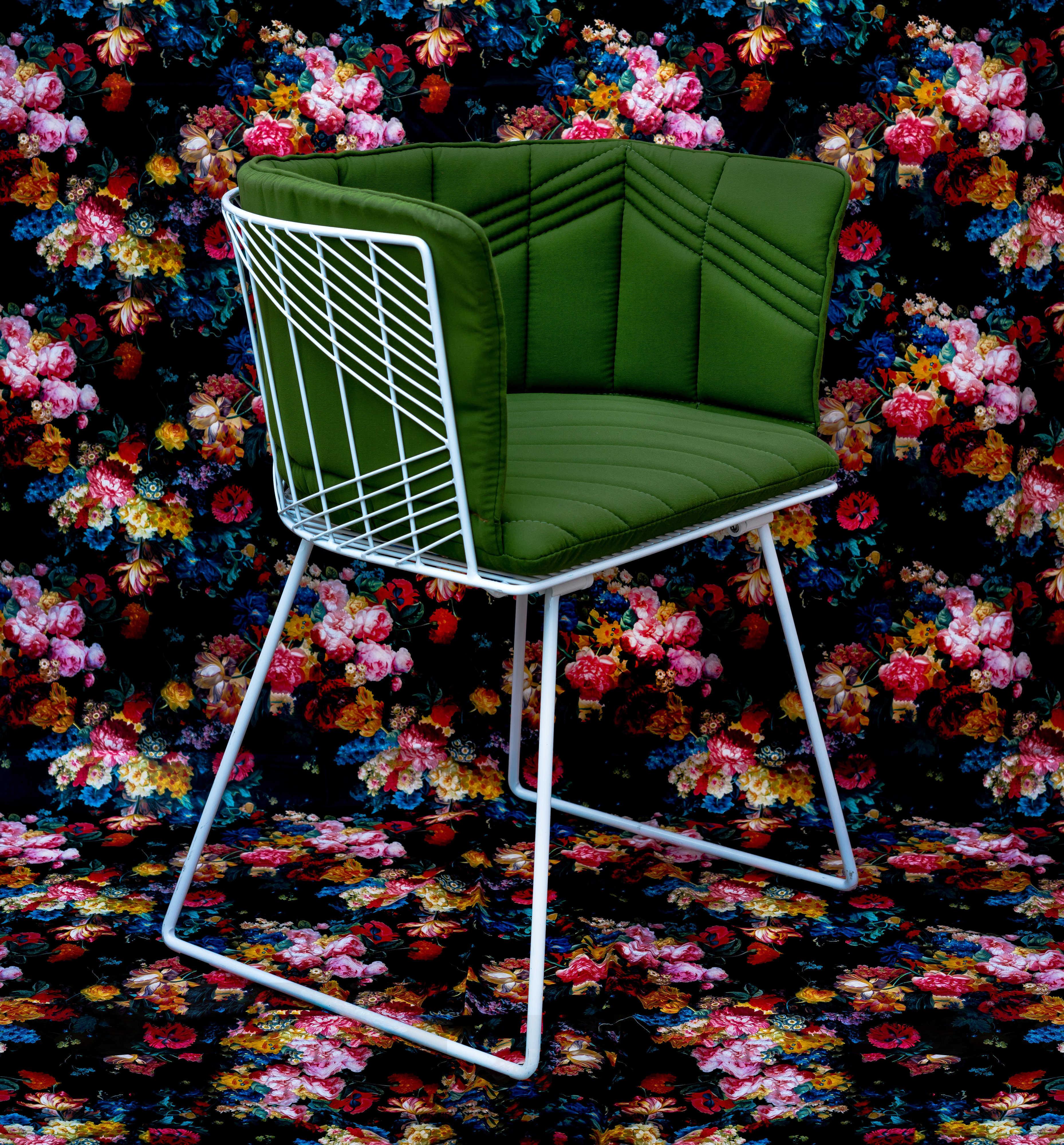 Bend Goods Outdoor Captain Galvanized Iron White Barrel Dining Chair