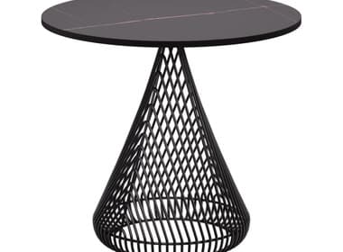 Bend Goods Outdoor Cono Galvanized Iron Black 12.5" Round Table Tray