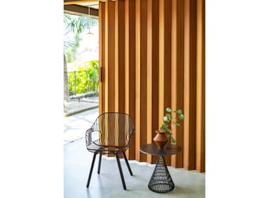 Bend Goods Outdoor Cono Galvanized Iron Black 12.5" Round Table Tray