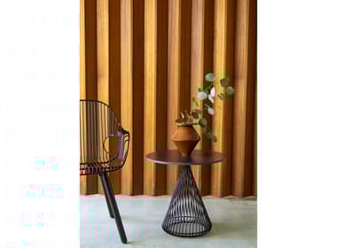 Bend Goods Outdoor Cono Galvanized Iron Black 12.5" Round Table Tray