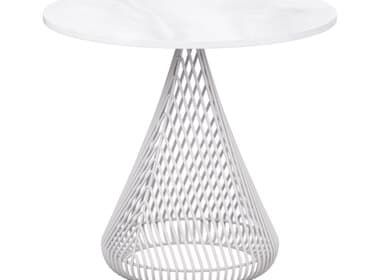 Bend Goods Outdoor Cono Galvanized Iron White 12.5" Round Table Tray