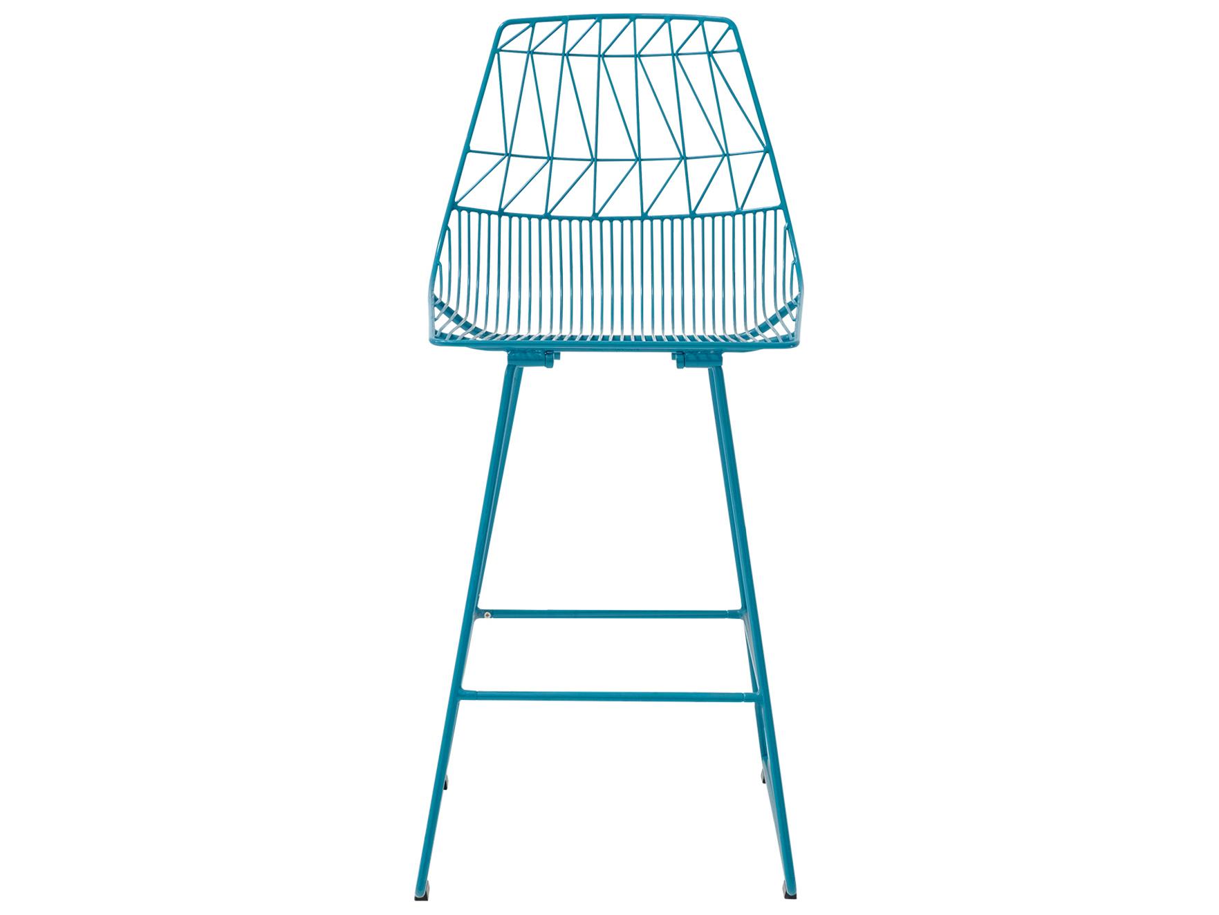 Bend Goods Outdoor Lucy Galvanized Iron Peacock Counter Stool