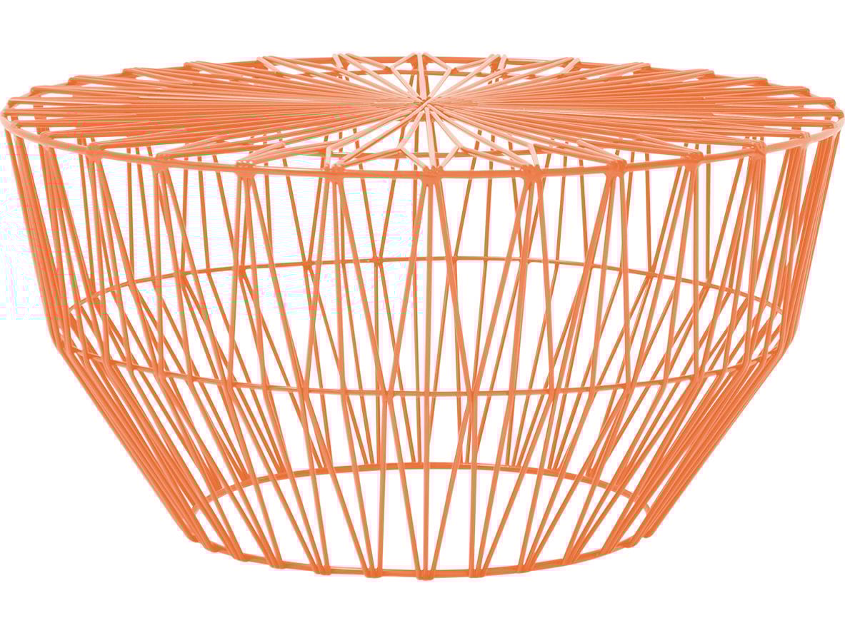 Bend Goods Outdoor Drum Galvanized Iron Orange Round End Table