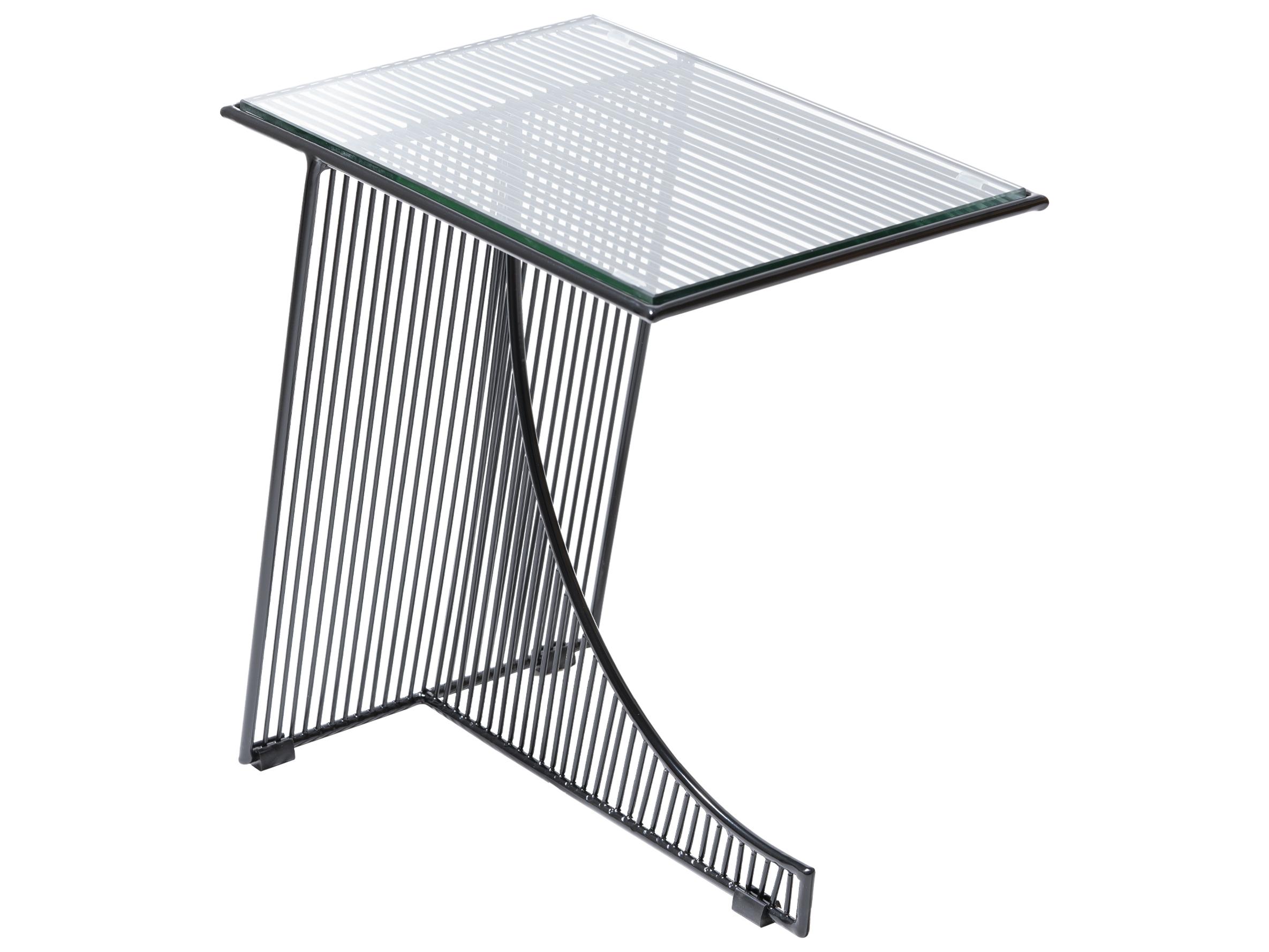 Bend Goods Outdoor Eclipse Galvanized Iron Black Rectangular End Table