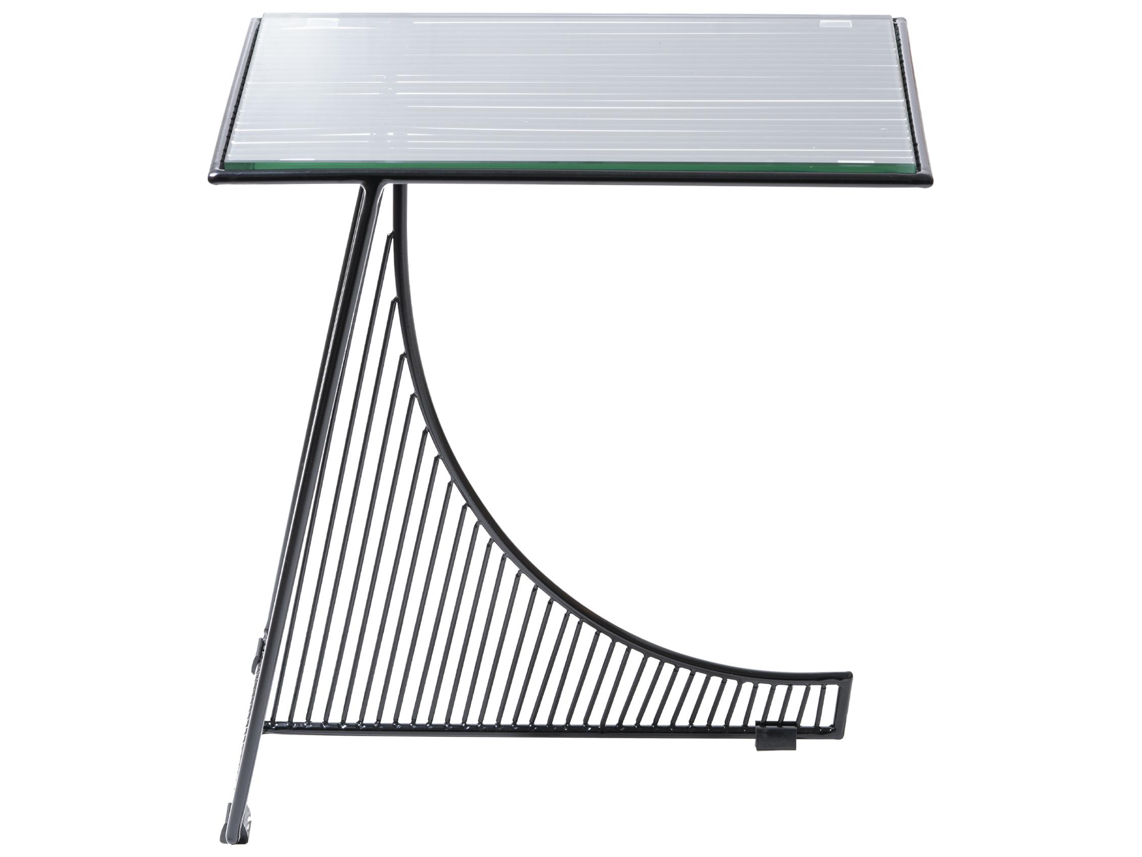 Bend Goods Outdoor Eclipse Galvanized Iron Black Rectangular End Table