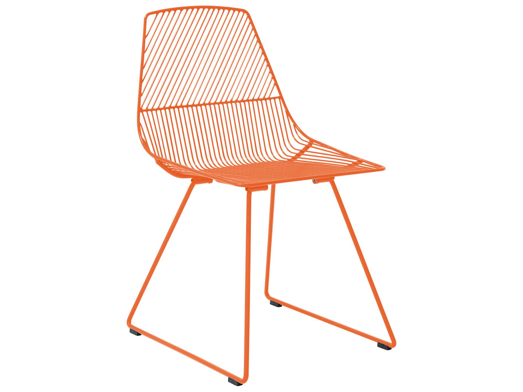 Bend Goods Outdoor Ethel Galvanized Iron Orange Dining Side Chair