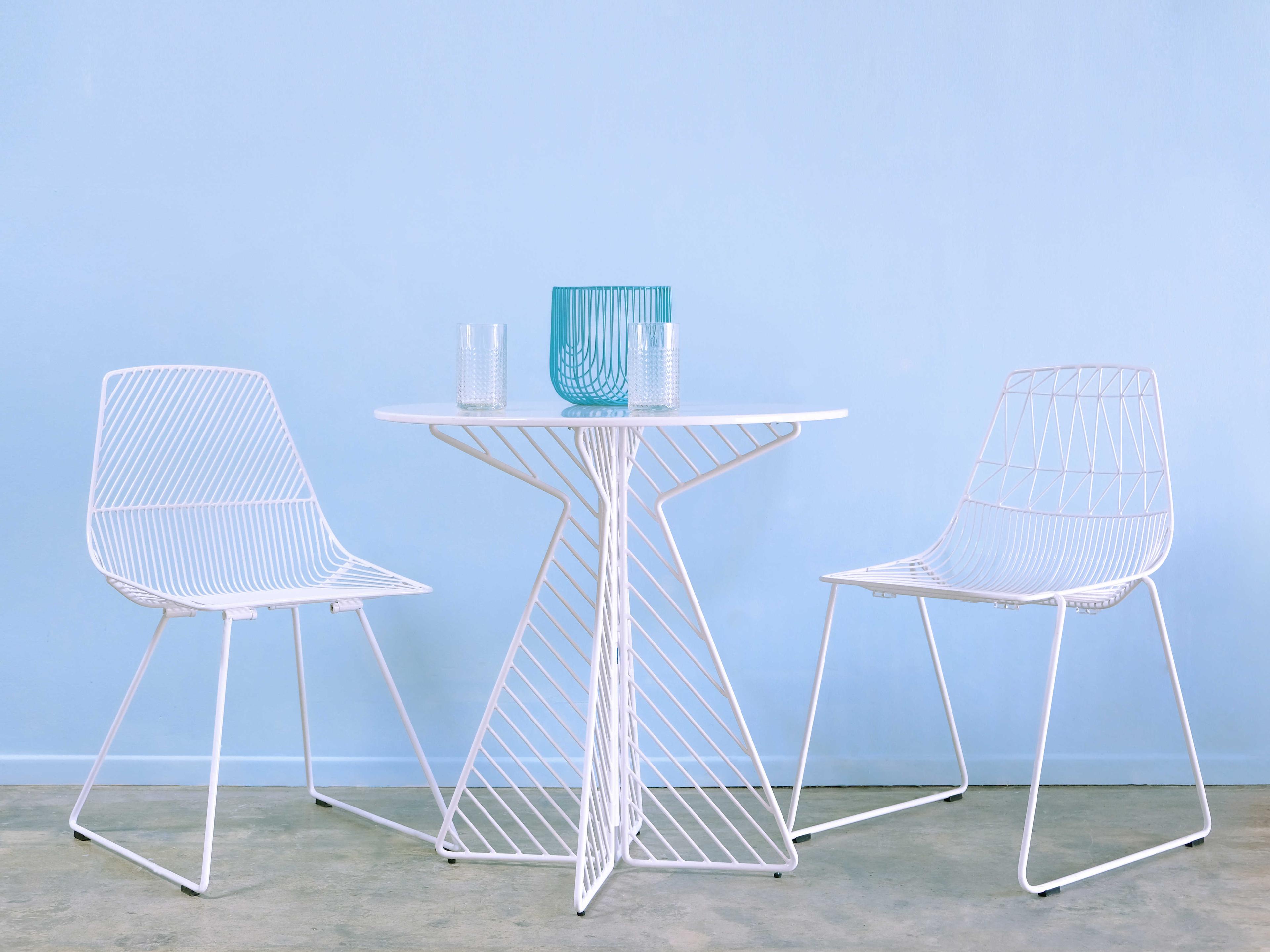 Bend Goods Outdoor Ethel Galvanized Iron White Dining Side Chair