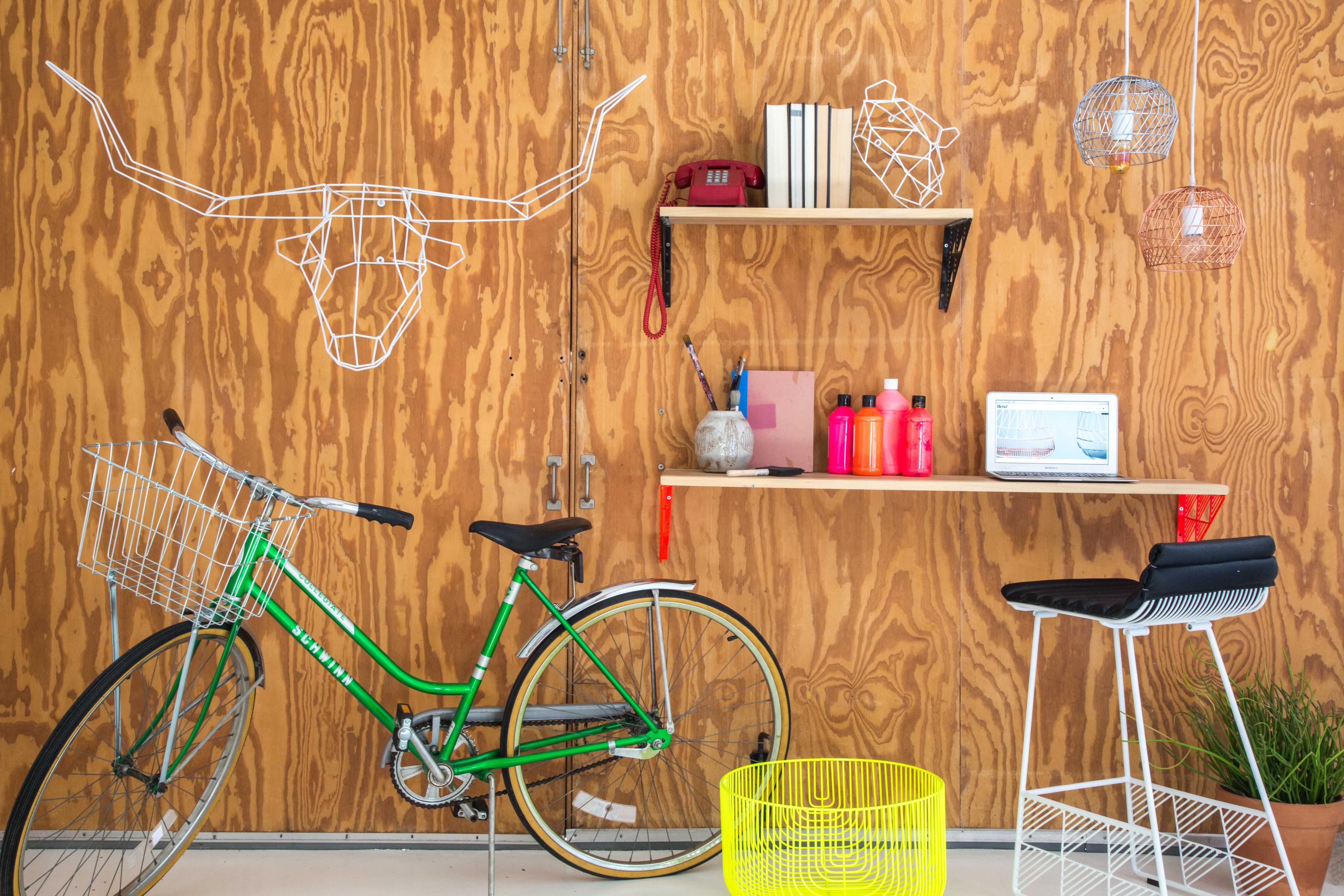 Bend Goods Outdoor Galvanized Iron White Long Horn Wall Decor