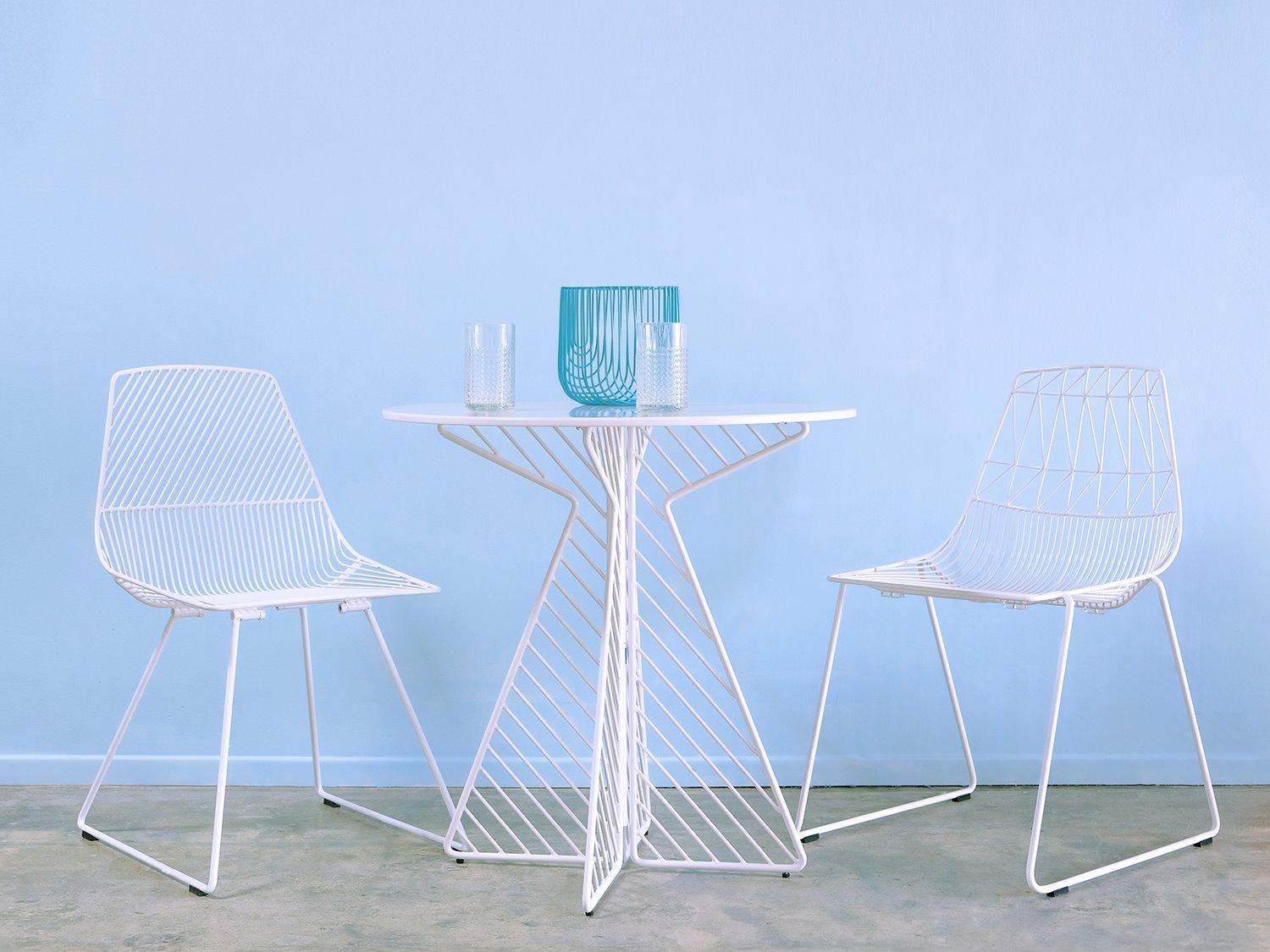 Bend Goods Outdoor Lucy Galvanized Iron White Bistro Set