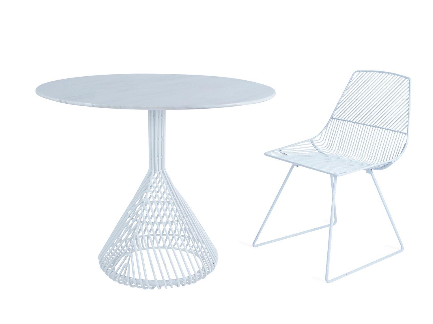 Bend Goods Outdoor Lucy Galvanized Iron White Bistro Set