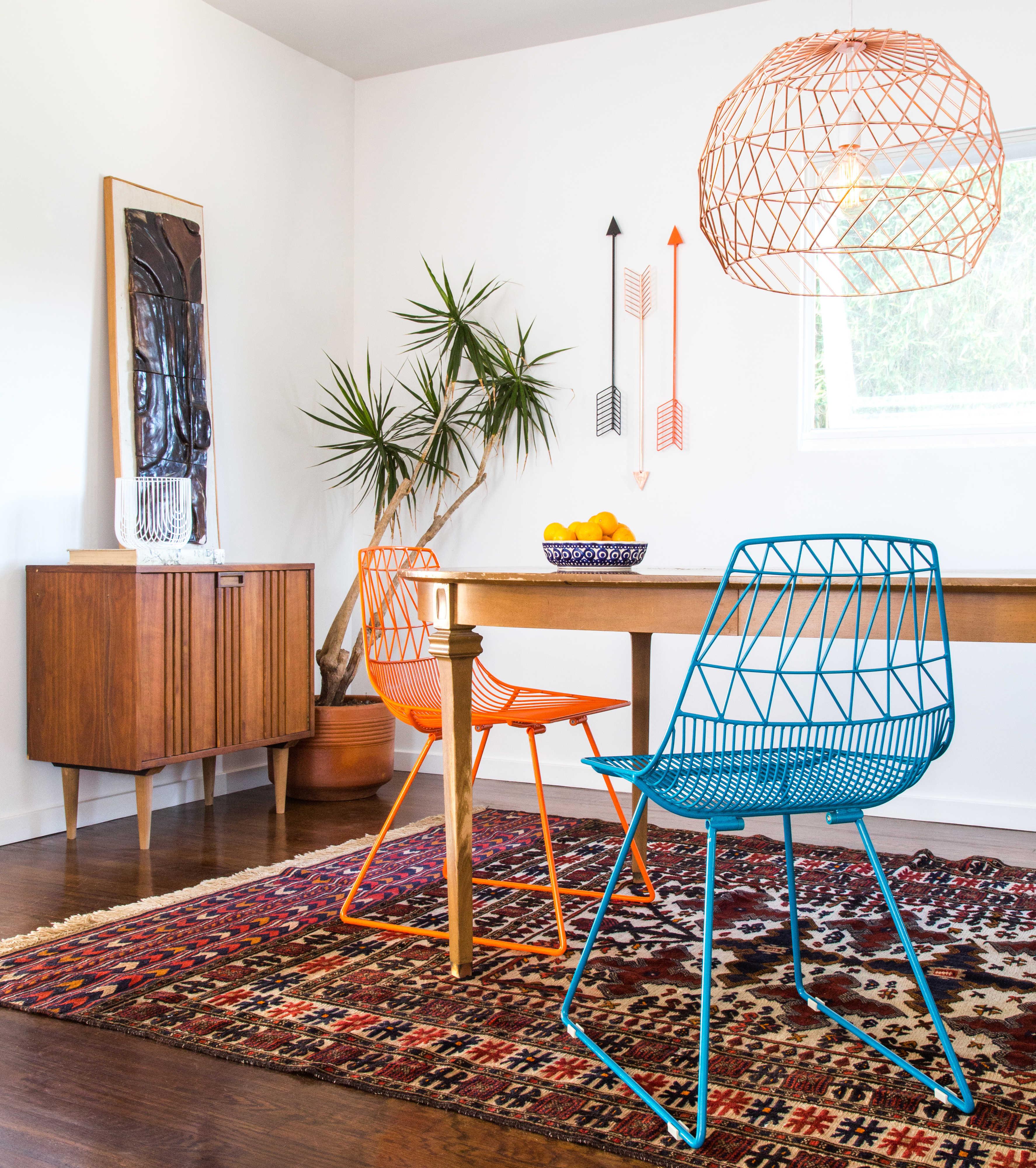 Bend Goods Outdoor Lucy Galvanized Iron Orange Dining Chair