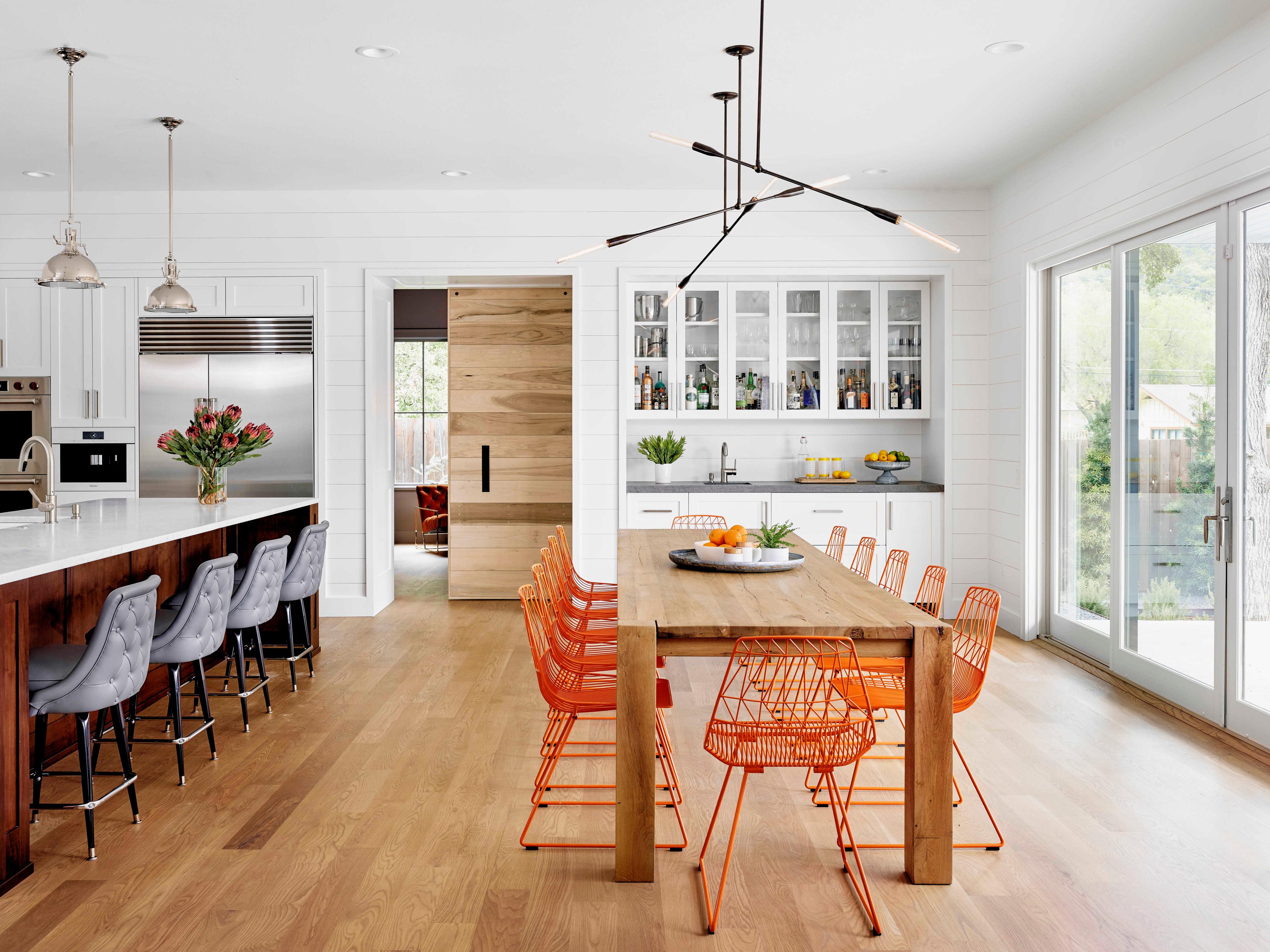 Bend Goods Outdoor Lucy Galvanized Iron Orange Dining Chair