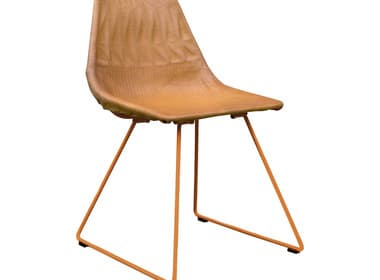 Bend Goods Outdoor Lucy Dining Chair Leather Saddle Pad in Camel