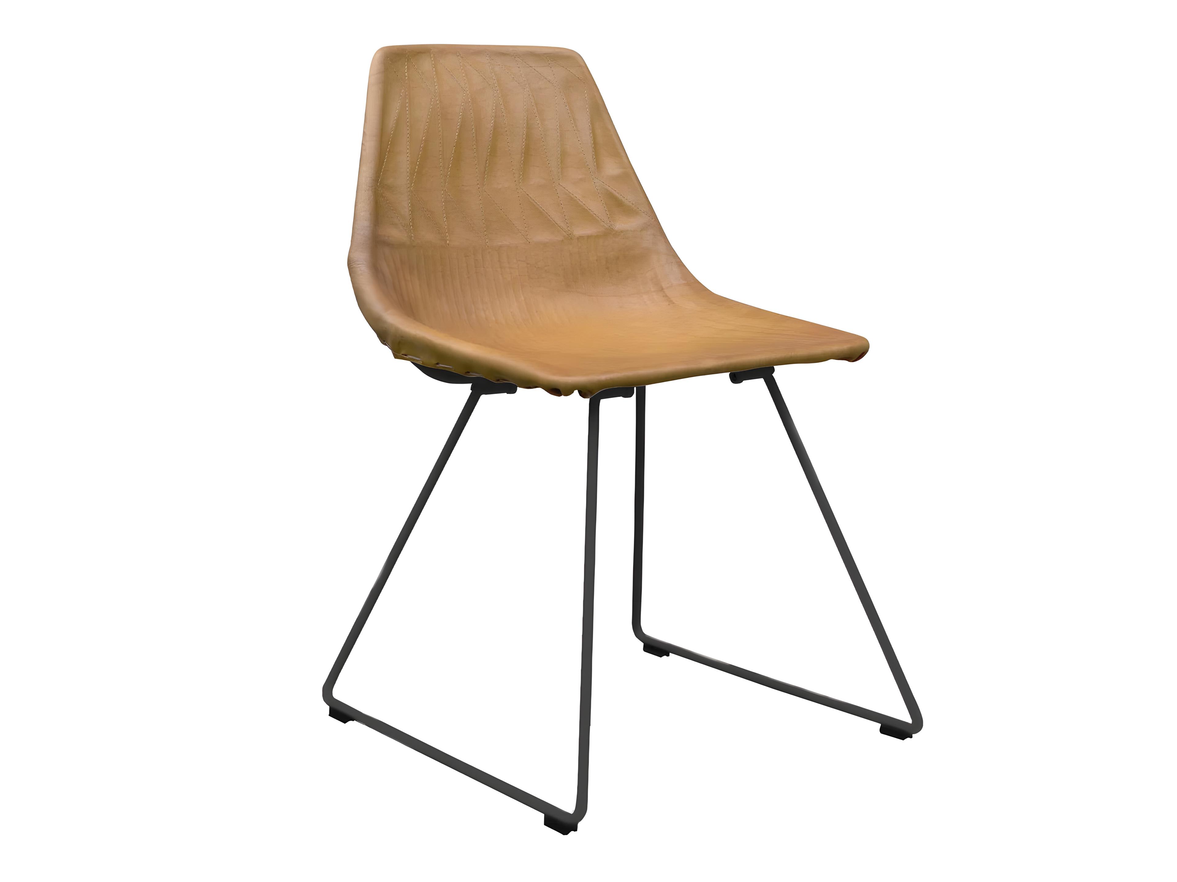 Bend Goods Outdoor Lucy Dining Chair Leather Saddle Pad in Camel