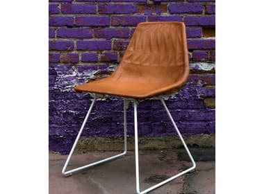 Bend Goods Outdoor Lucy Dining Chair Leather Saddle Pad in Camel