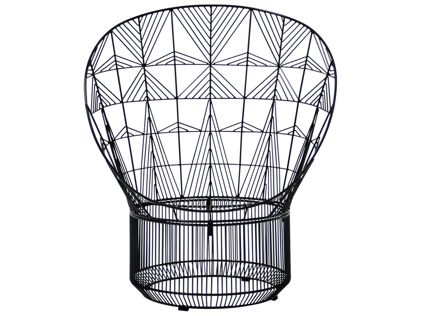 Bend Goods Outdoor Peacock Galvanized Iron Black Lounge Chair