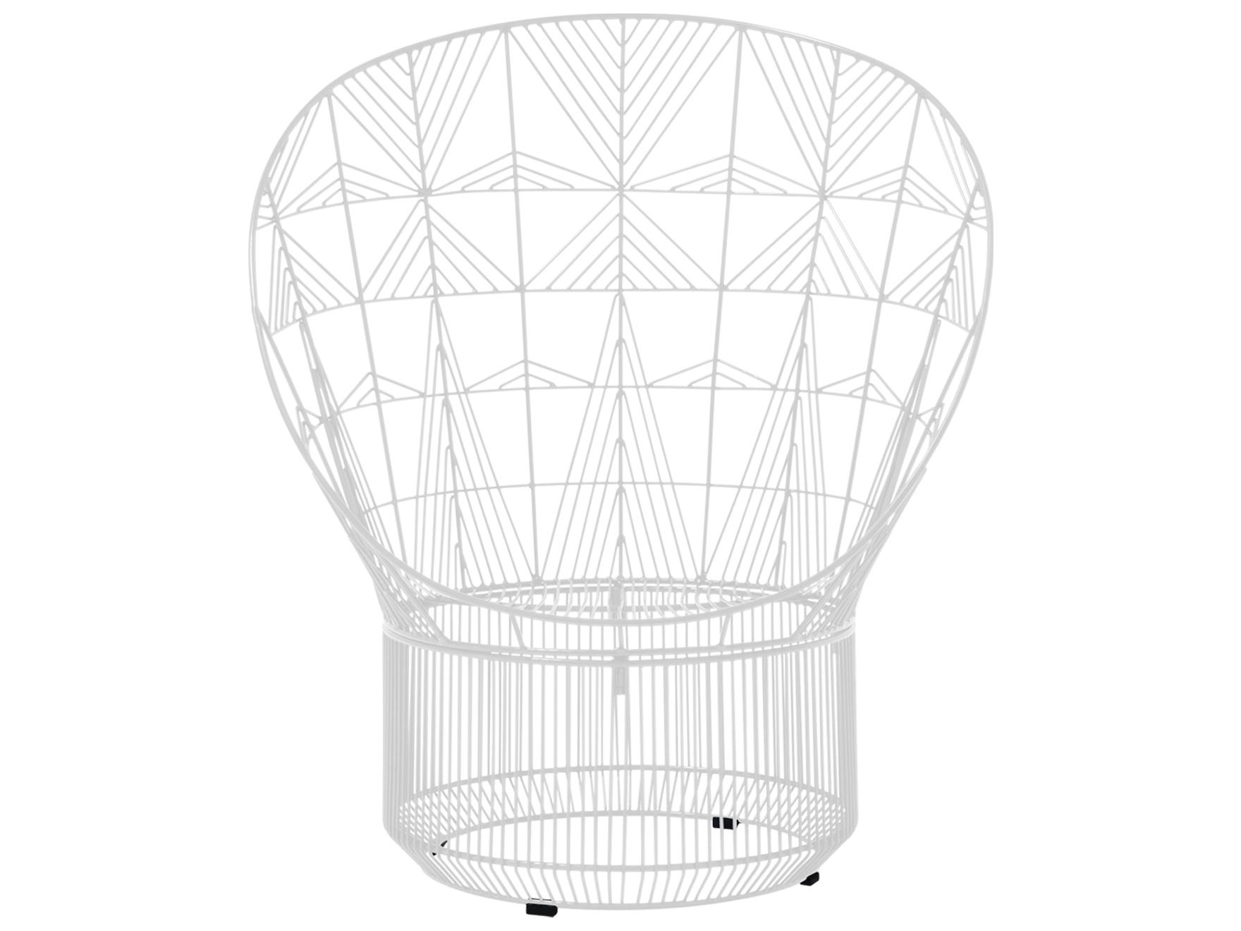 Bend Goods Outdoor Peacock Galvanized Iron White Lounge Chair