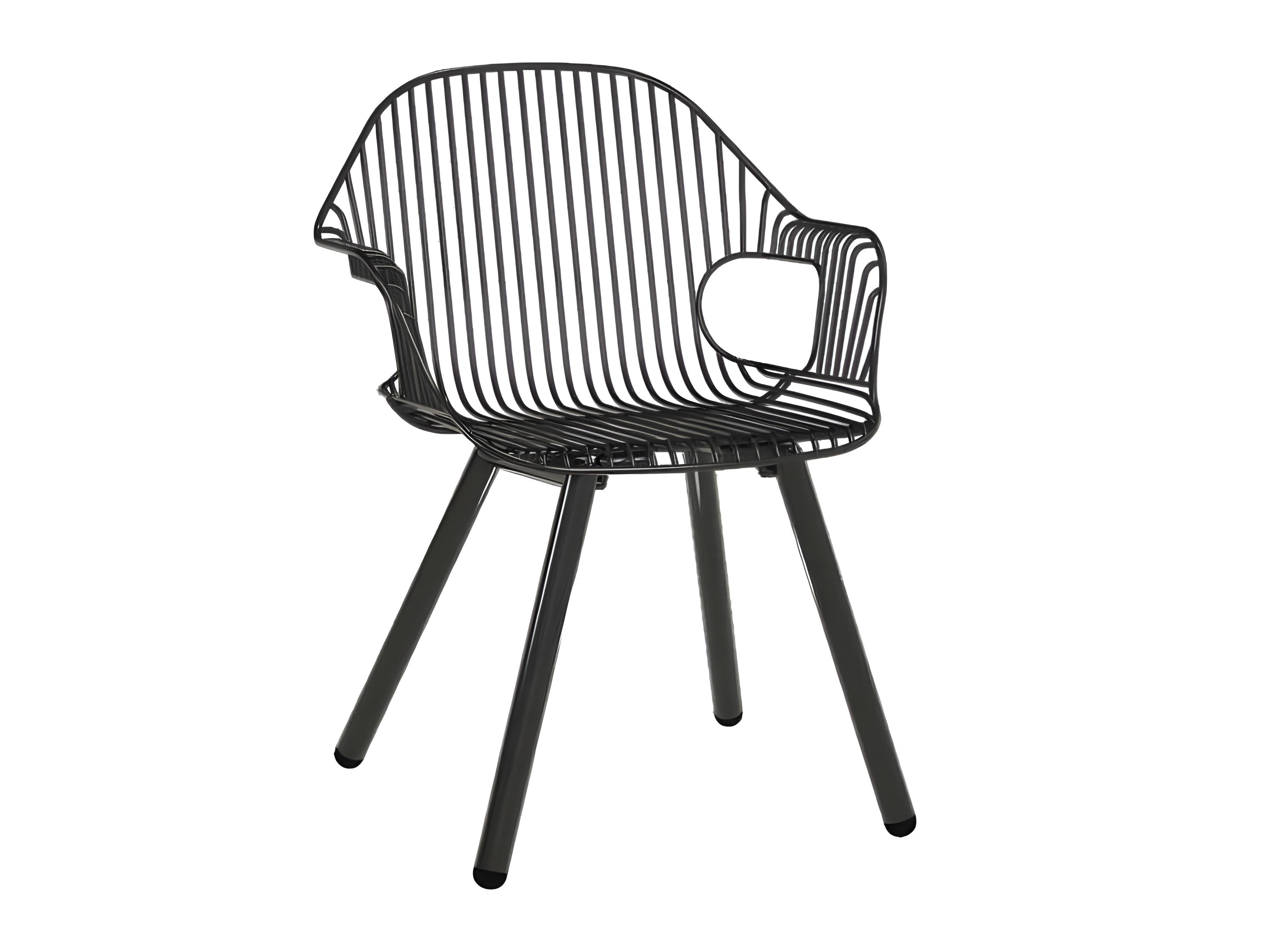 Bend Goods Outdoor Rita Steel with Galvanized Iron Black Dining Arm Chair