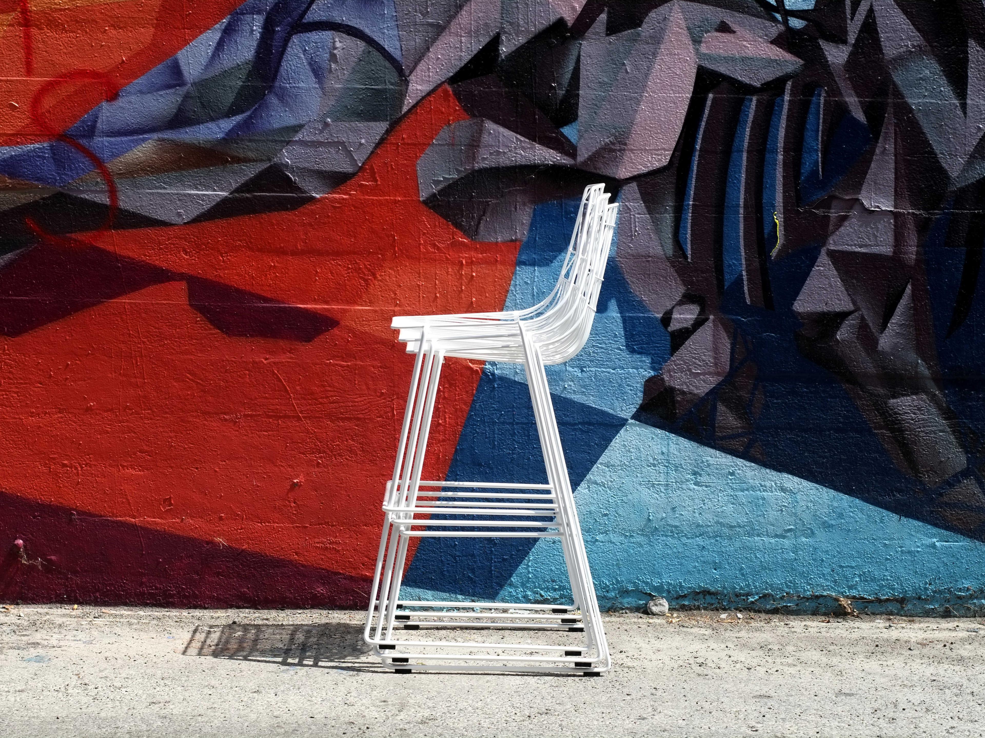 Bend Goods Outdoor Lucy Galvanized Iron White Counter Stool