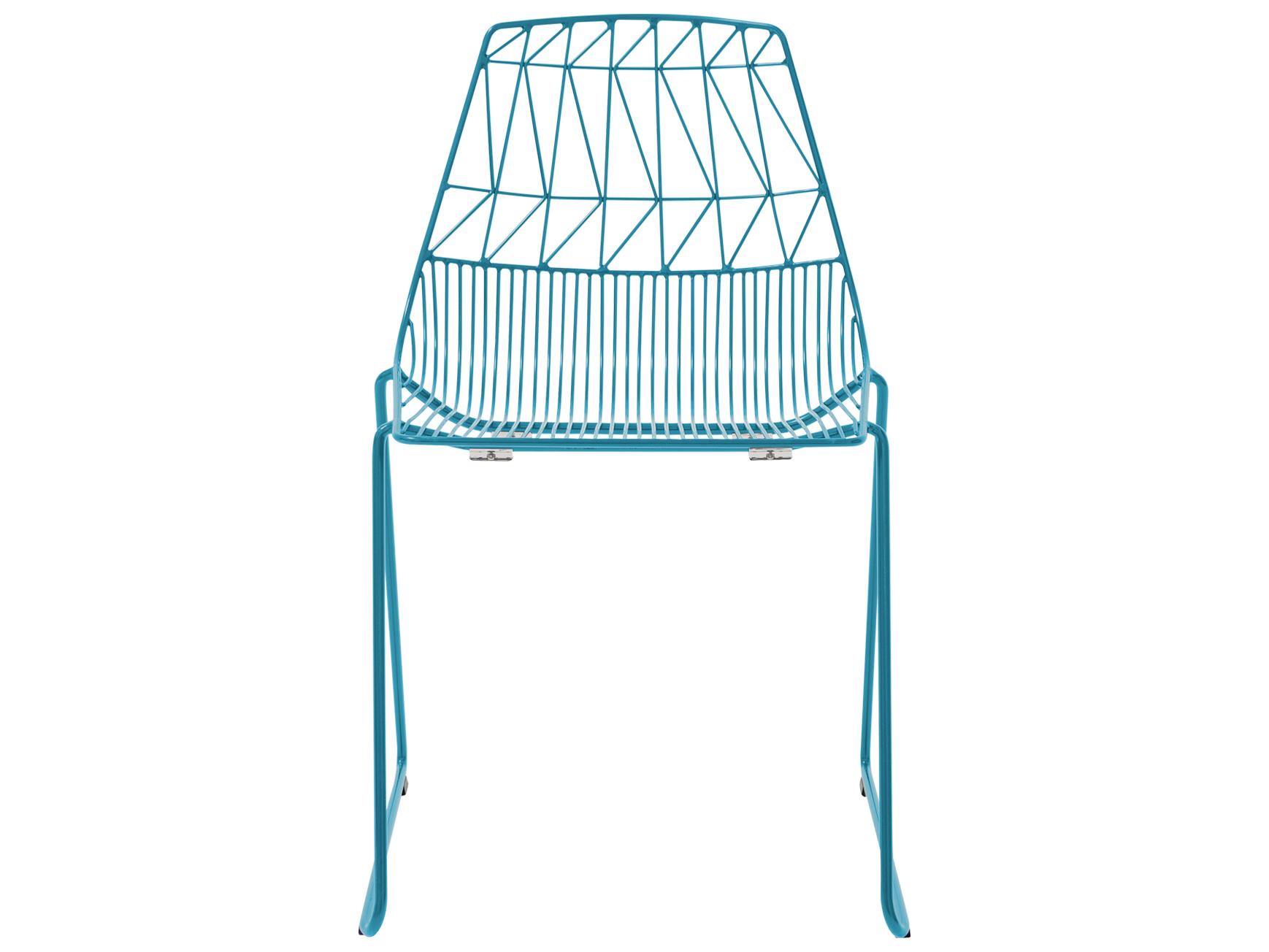 Bend Goods Outdoor Lucy Galvanized Iron Peacock Stacking Dining Side Chair