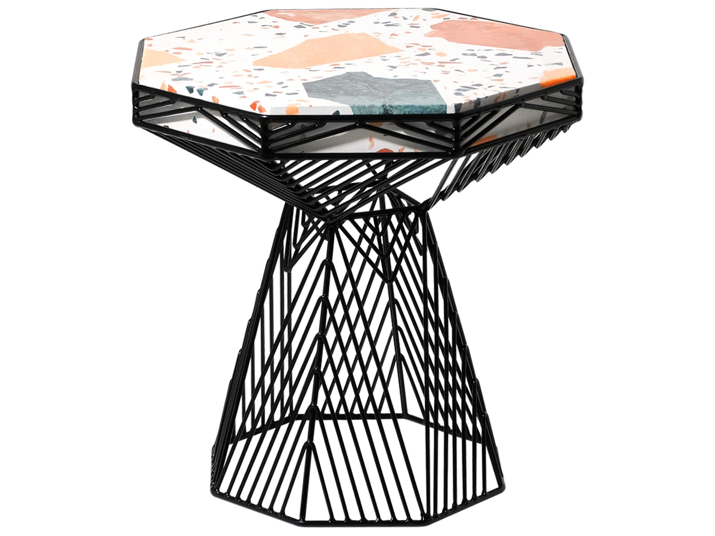 Bend Goods Outdoor Switched Galvanized Iron Black Stool / Table