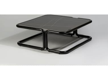 Bend Goods Outdoor Tube Aluminum 40" Square Coffee Table in Black