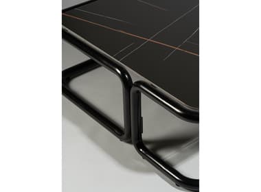 Bend Goods Outdoor Tube Aluminum 40" Square Coffee Table in Black