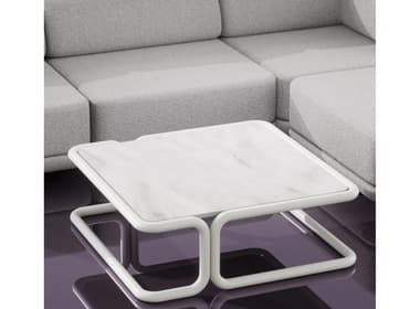 Bend Goods Outdoor Tube Aluminum 40" Square Coffee Table in White